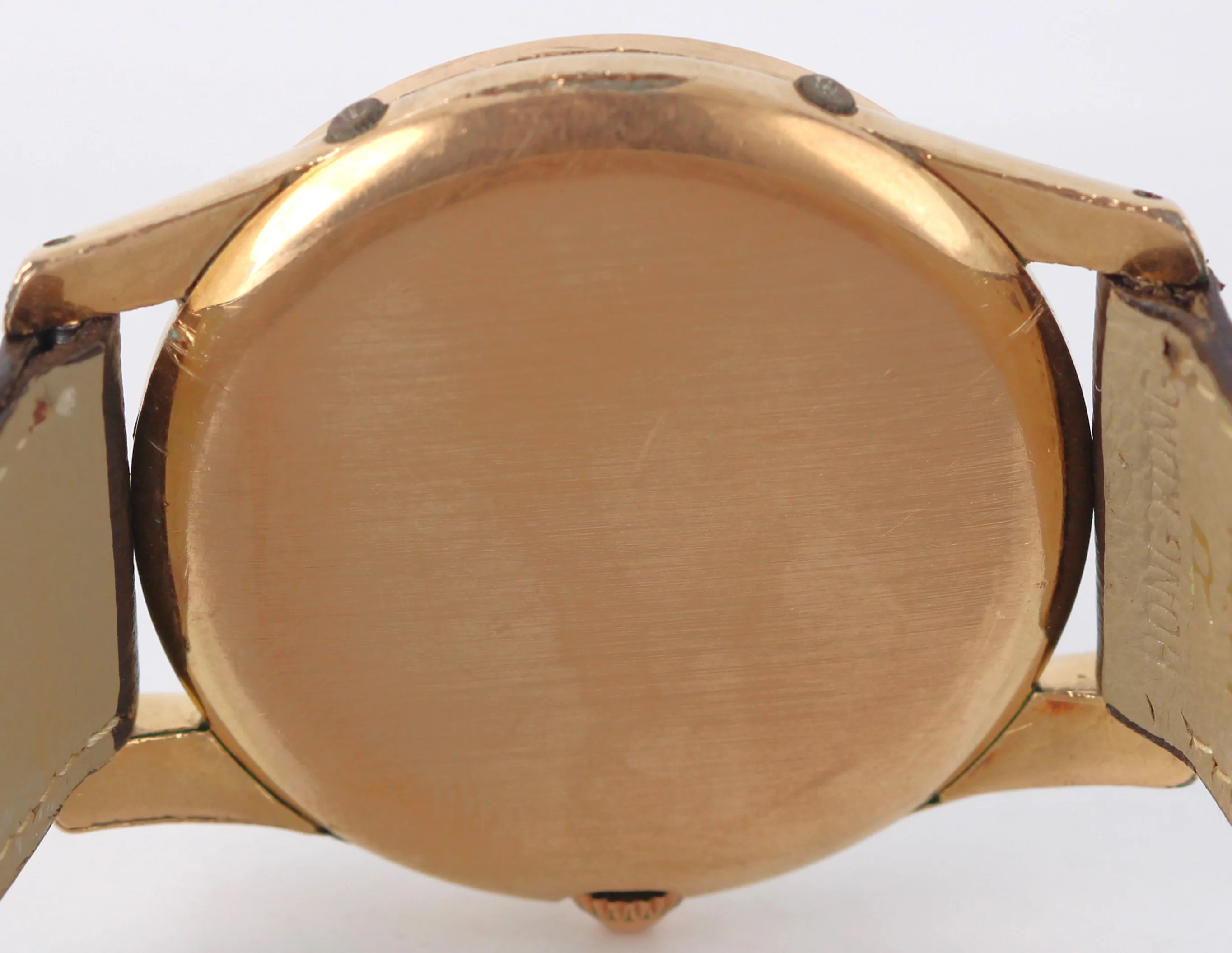 VINTAGE Movado Triple Date Moonphase Rolled Gold Champagne 33.5mm R64928 Watch - Image 9