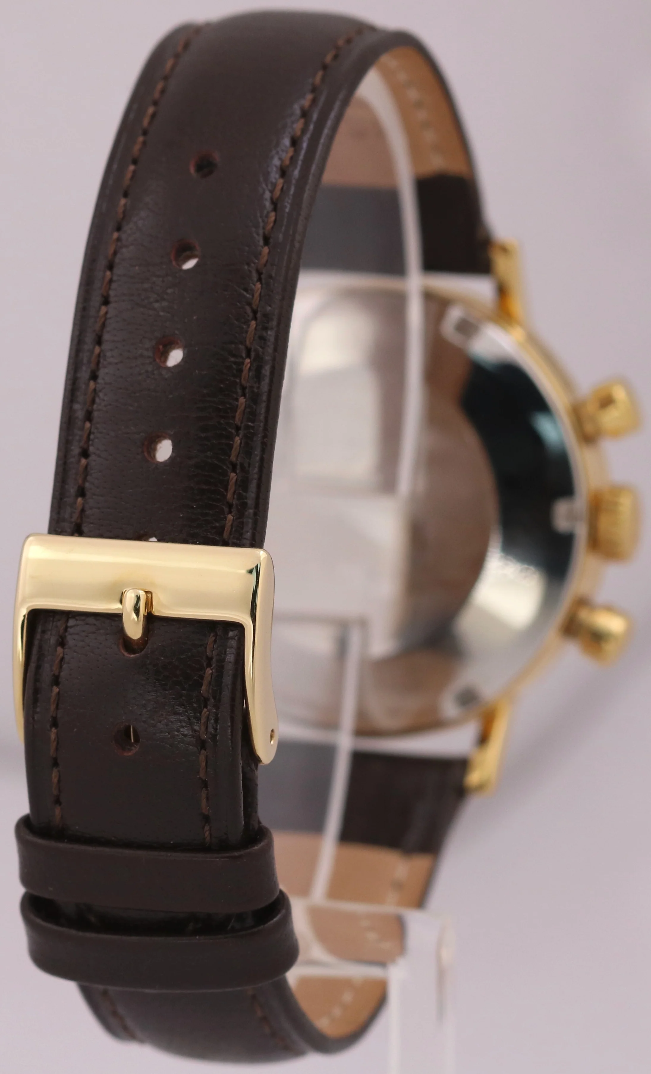 VINTAGE Omega Seamaster Chronograph SILVER 18K Gold Steel 35mm 145.005-67 Watch - Image 6