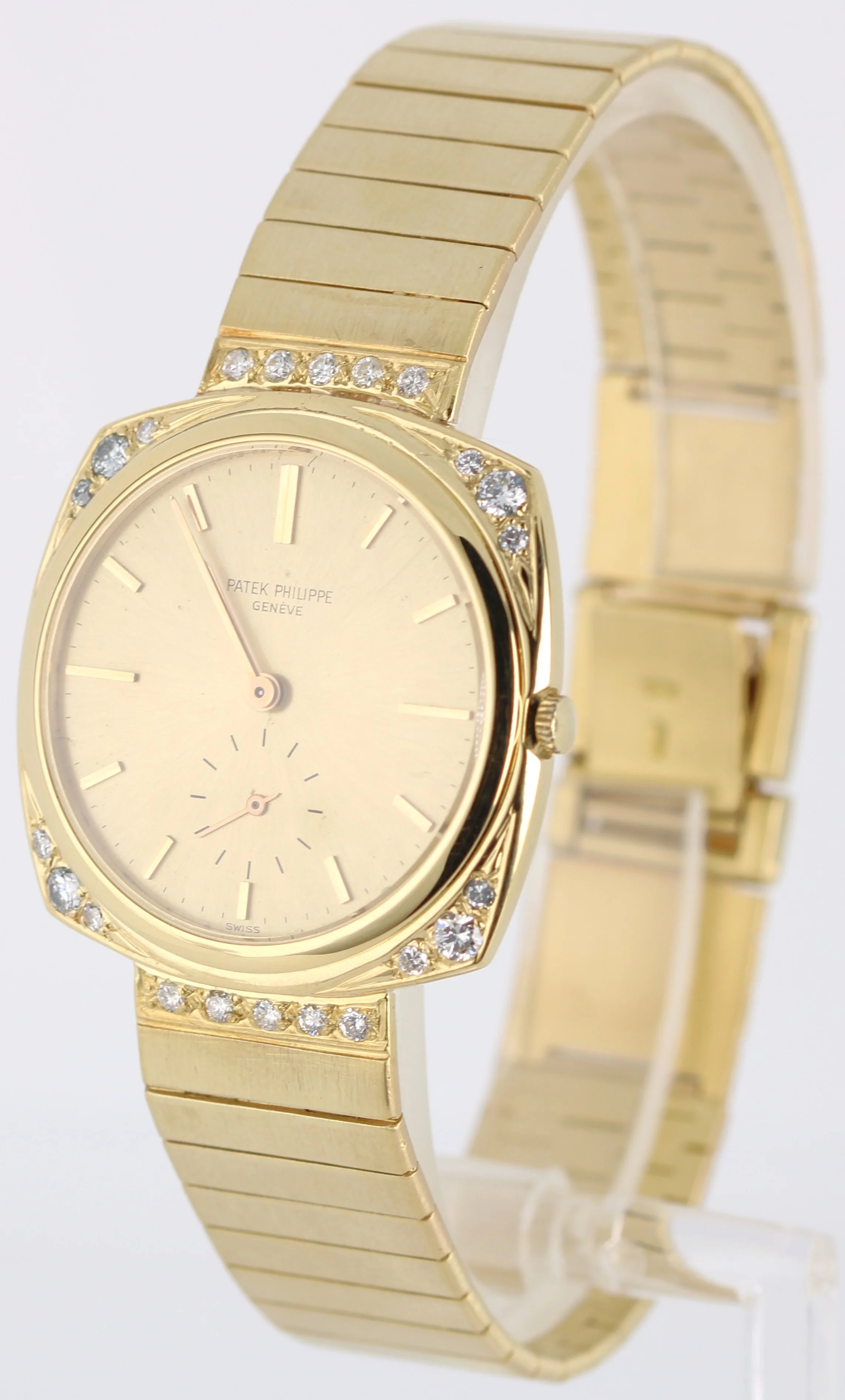 VINTAGE Patek Philippe 18k Yellow Gold Champagne DIAMOND 32mm 3525 Watch - Image 3