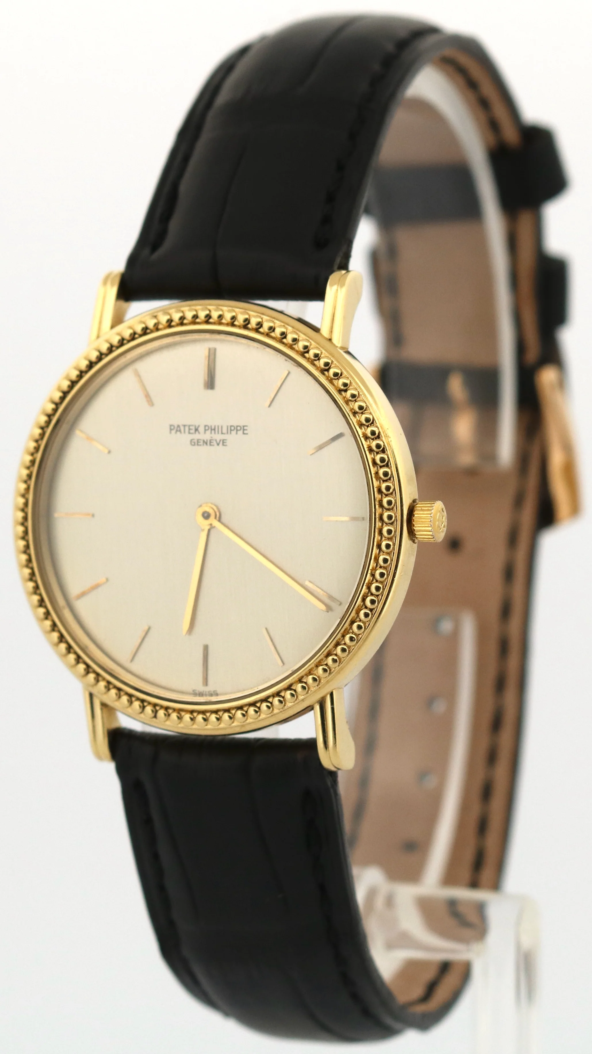 VINTAGE Patek Philippe Calatrava 18K Yellow Gold Leather 33mm Manual Watch - Image 3