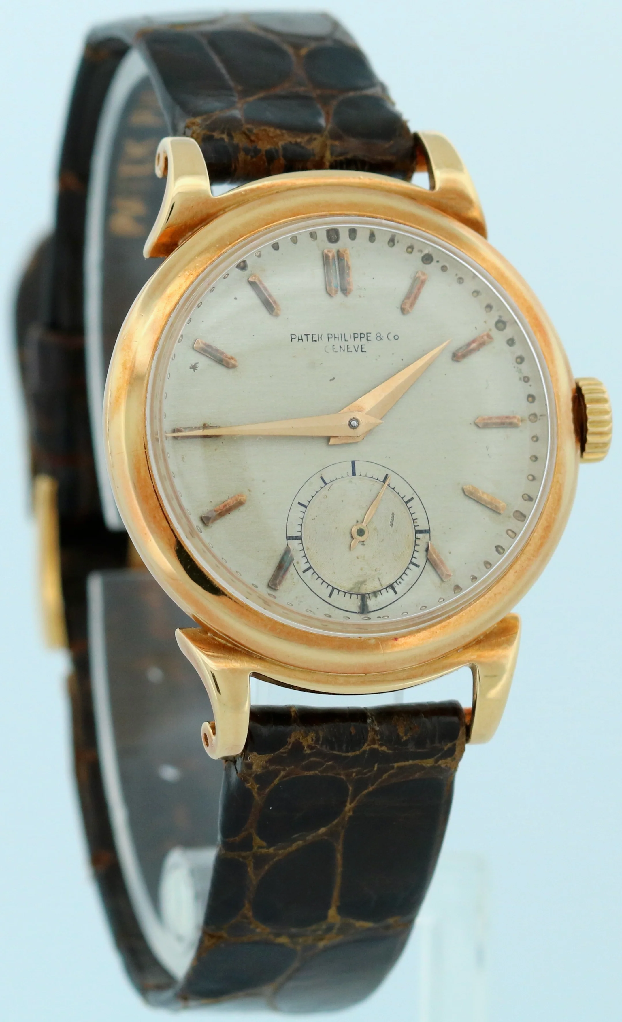 VINTAGE Patek Philippe Calatrava 18K Yellow Gold Leather 34mm Manual 1491 Watch - Image 4