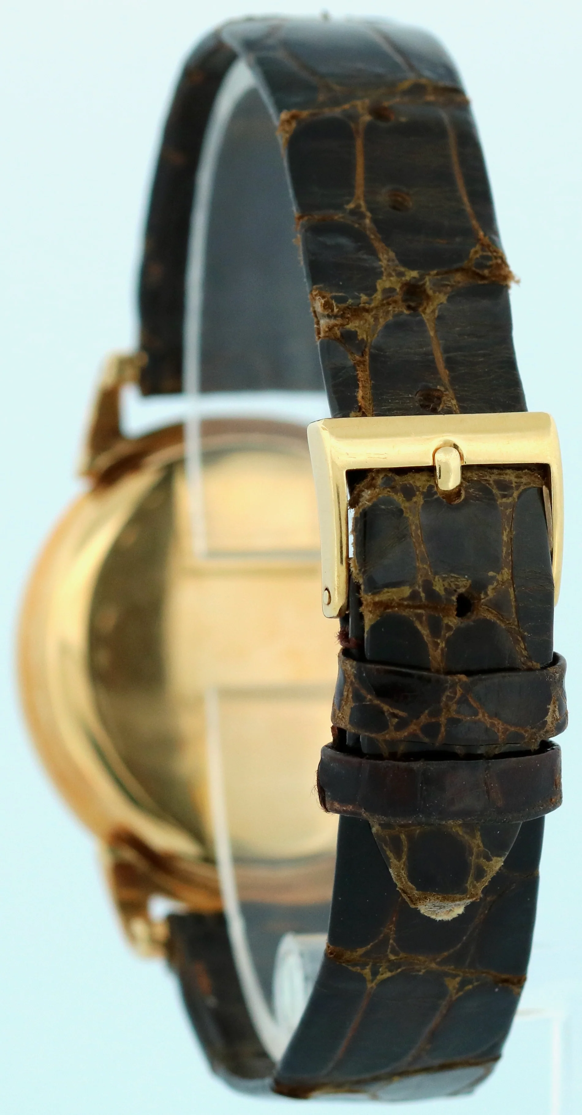 VINTAGE Patek Philippe Calatrava 18K Yellow Gold Leather 34mm Manual 1491 Watch - Image 5