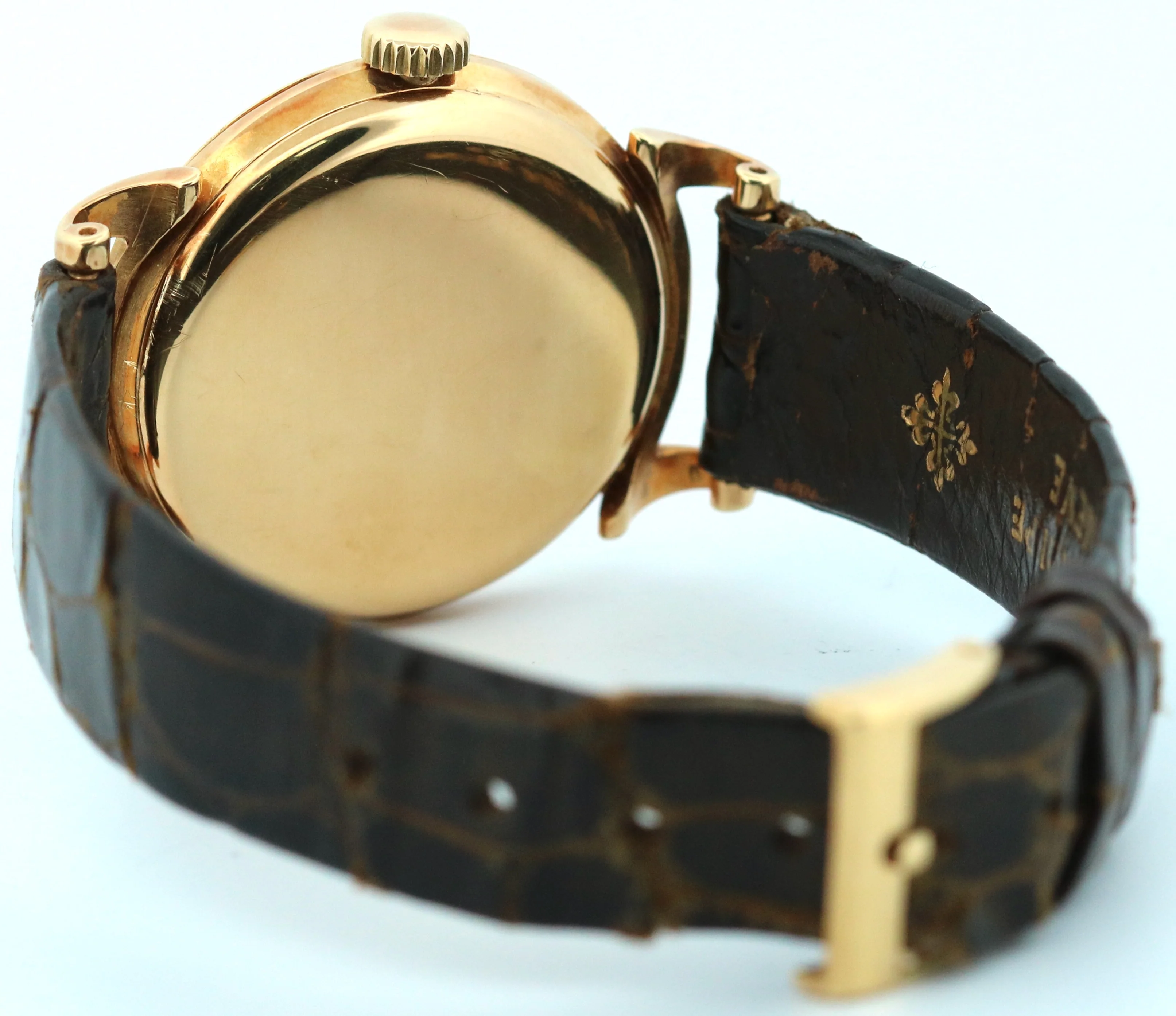 VINTAGE Patek Philippe Calatrava 18K Yellow Gold Leather 34mm Manual 1491 Watch - Image 6