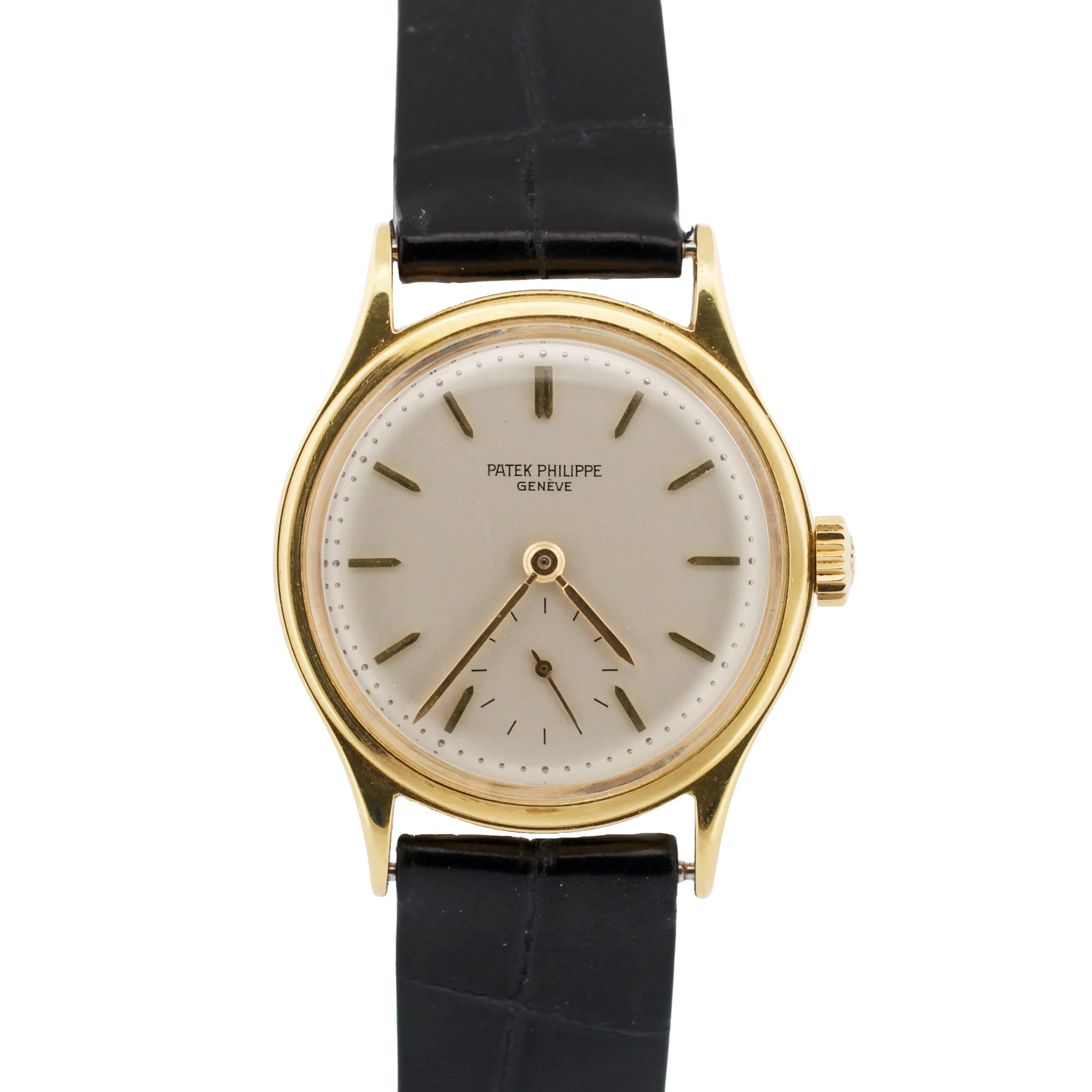 VINTAGE Patek Philippe Calatrava 2451 SILVER 18K Yellow Gold Manual 31mm Watch