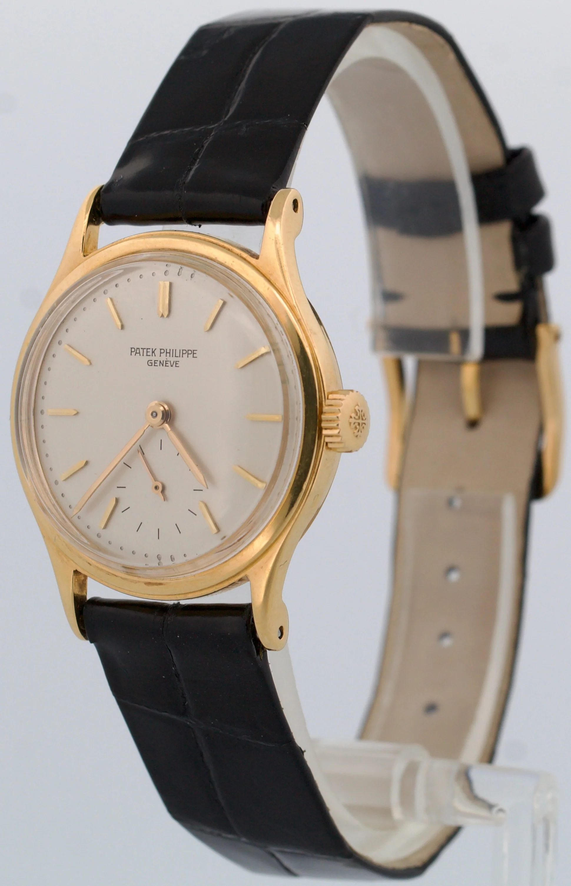 VINTAGE Patek Philippe Calatrava 2451 SILVER 18K Yellow Gold Manual 31mm Watch - Image 3