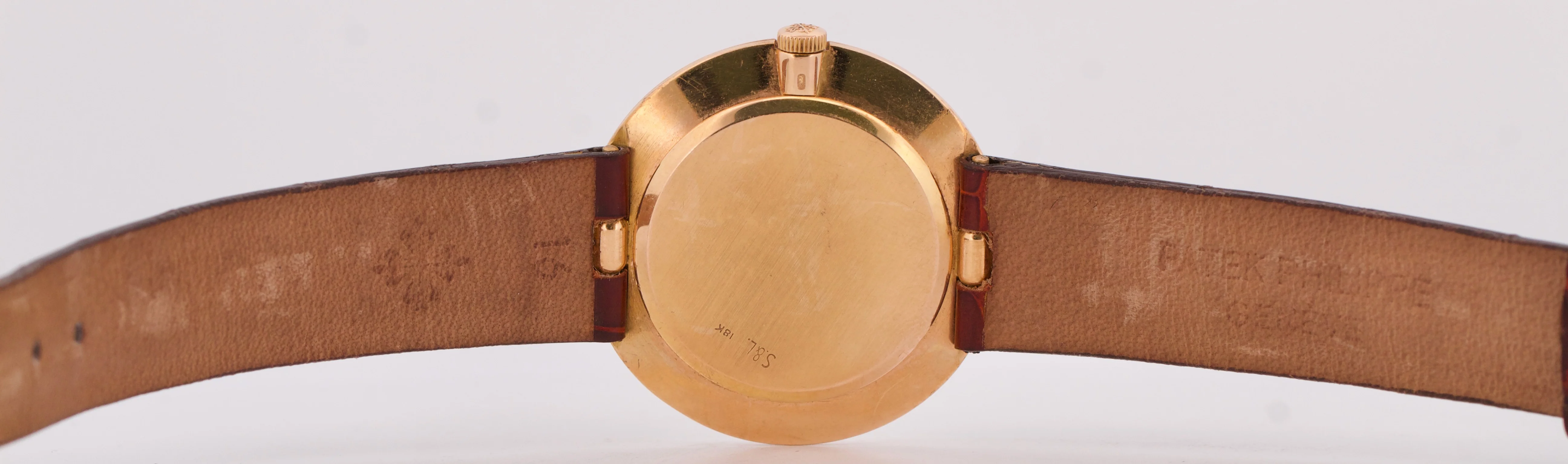 VINTAGE Patek Philippe Calatrava 35mm SILVER Manual 18K Rose Gold Leather 2591 - Image 8