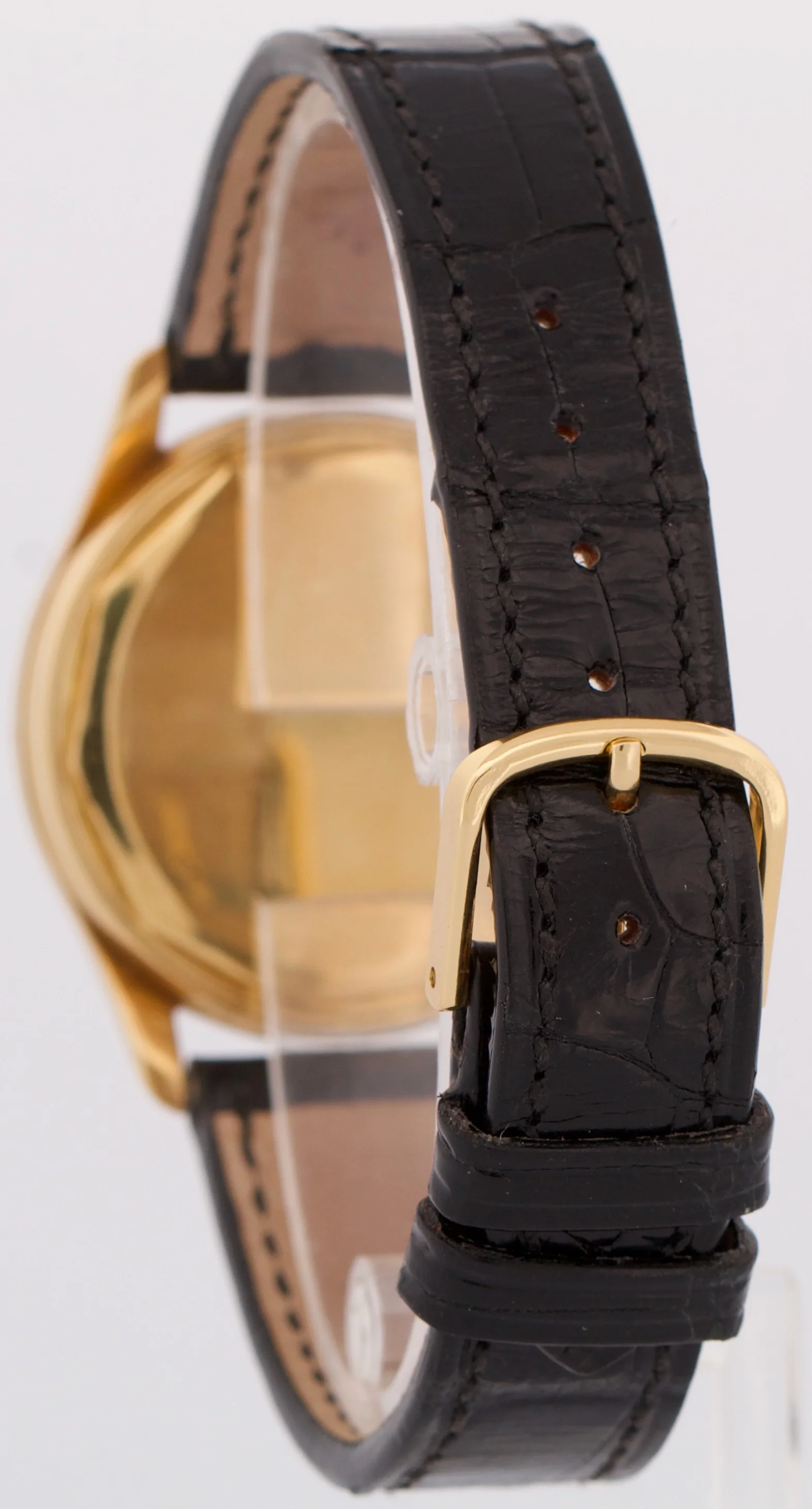 VINTAGE Patek Philippe Calatrava 35mm SILVER Manual 18K Yellow Gold Leather 2532 - Image 5