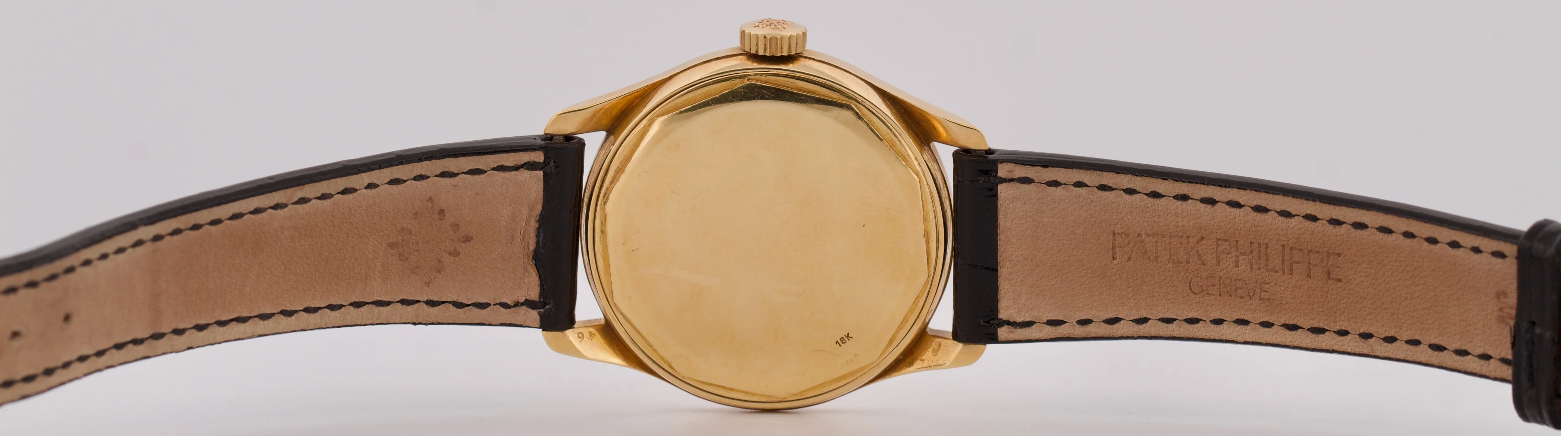VINTAGE Patek Philippe Calatrava 35mm SILVER Manual 18K Yellow Gold Leather 2532 - Image 7