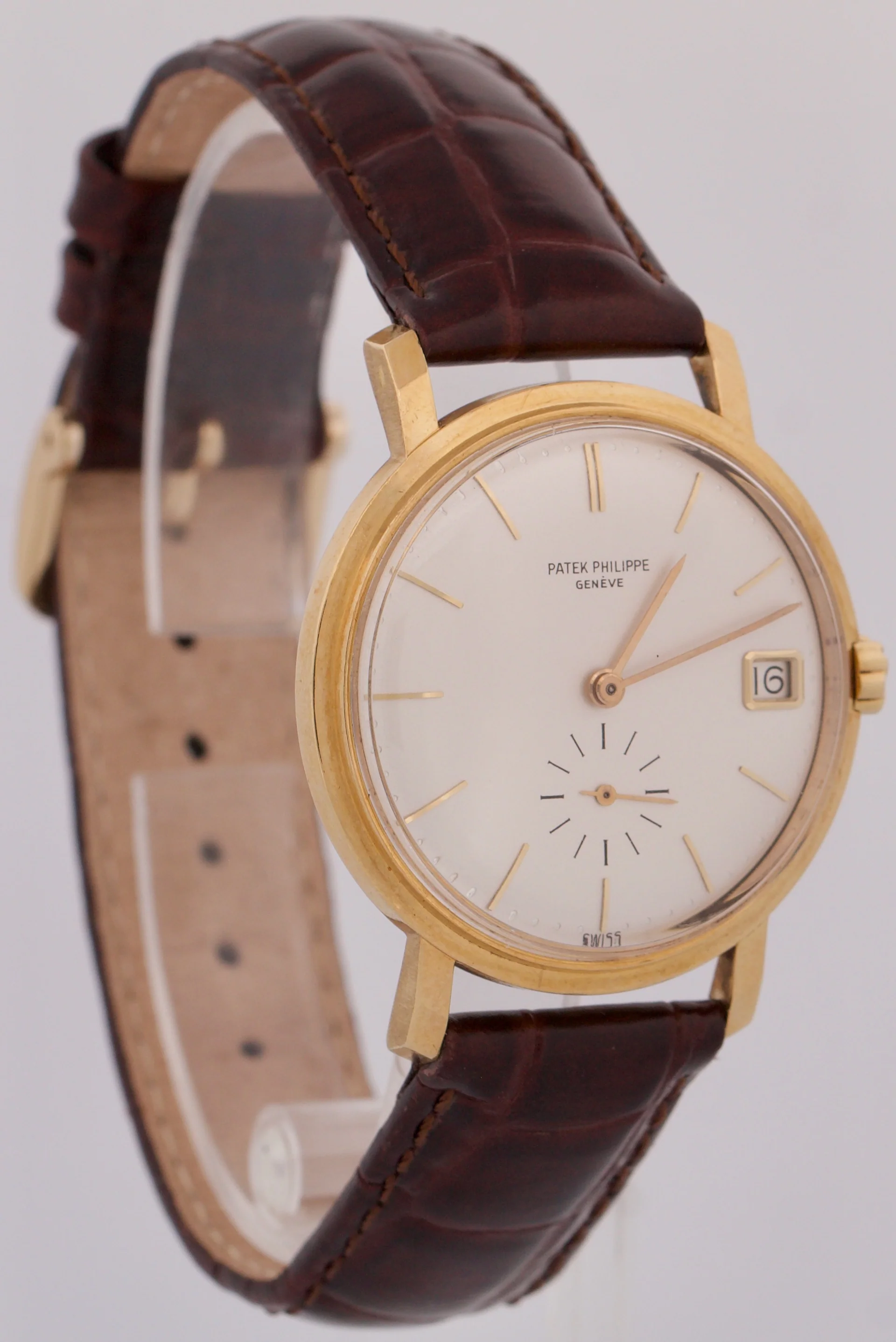 VINTAGE Patek Philippe Calatrava 36mm SILVER Automatic 18K Gold Leather 3445 - Image 4