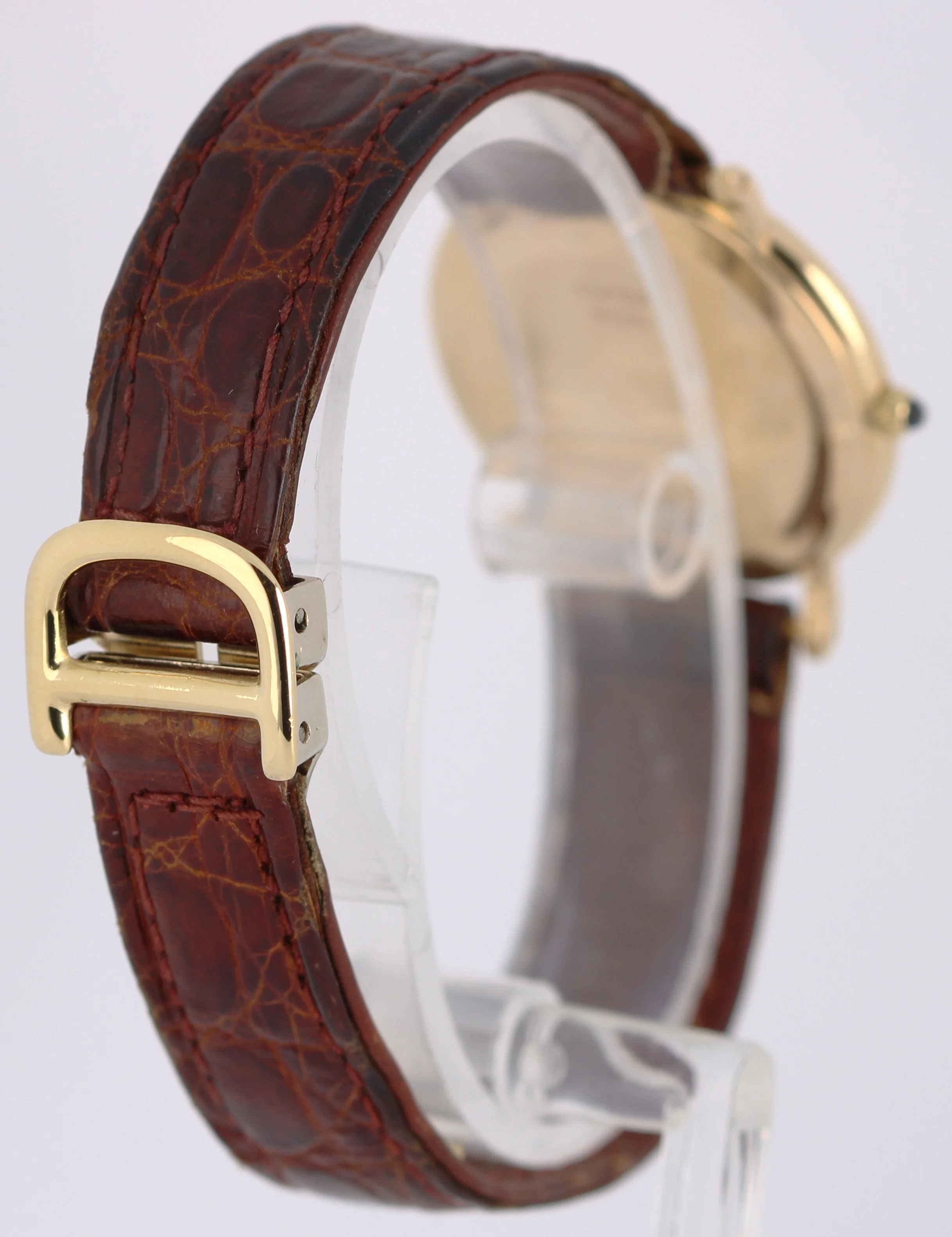 VINTAGE Piaget Classic Ultra-Thin Dress 18k Gold White Roman 27mm 9015 Watch - Image 5