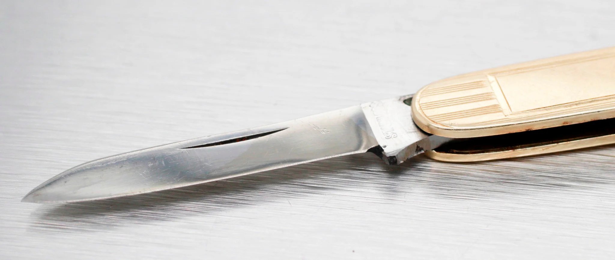 Vintage Pocketknife Solid 14k Yellow Gold Case (Monogram Space) - Folding Knife - Image 3