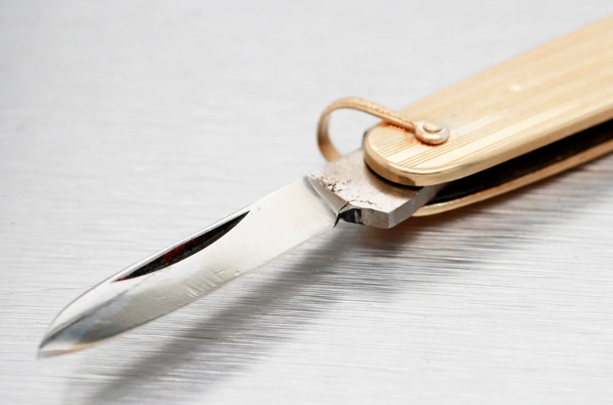 Vintage Pocketknife Solid 14k Yellow Gold Case (Monogram Space) - Folding Knife - Image 5