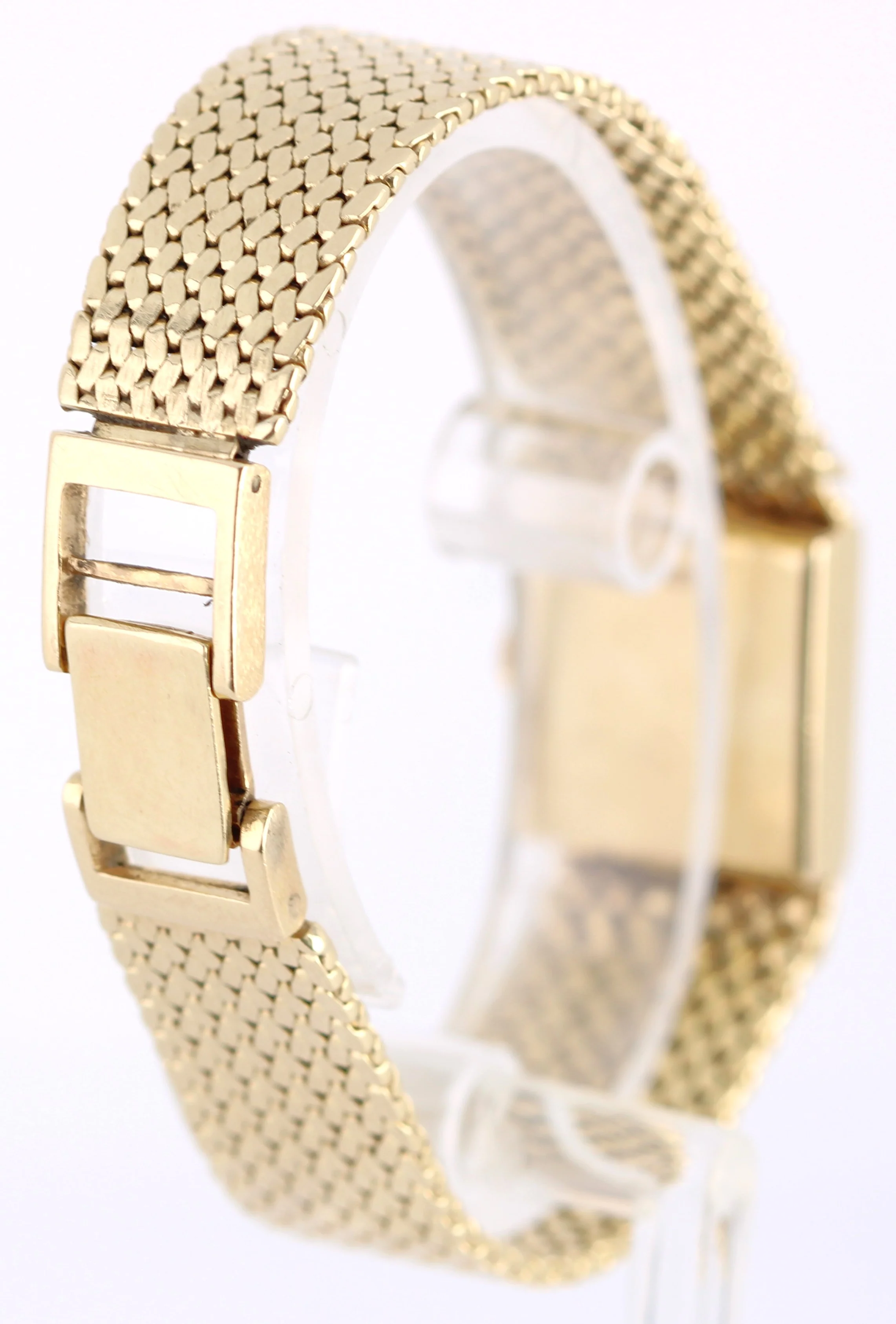 VINTAGE Rolex Cocktail Dress 14k Yellow Gold 30gr Textured Linen 15mmx17mm Watch - Image 5