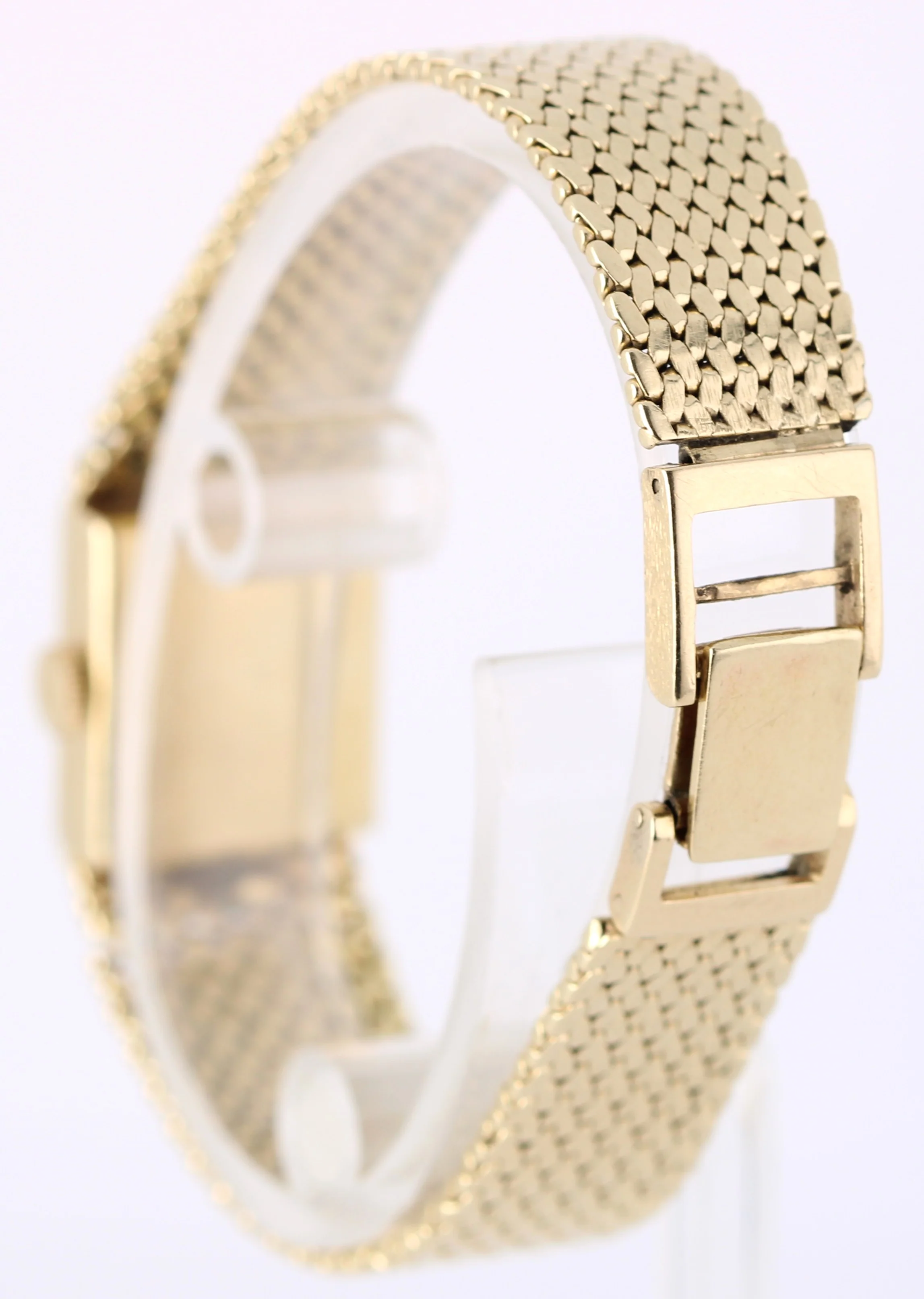 VINTAGE Rolex Cocktail Dress 14k Yellow Gold 30gr Textured Linen 15mmx17mm Watch - Image 6