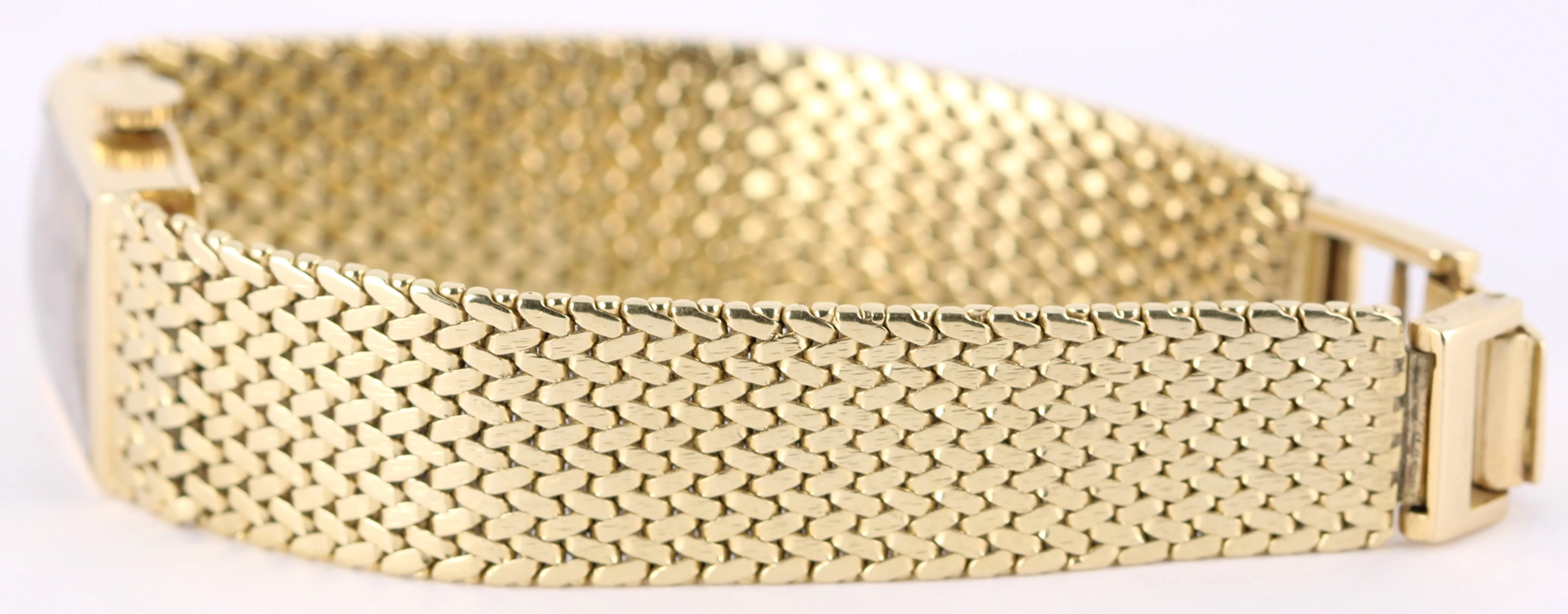 VINTAGE Rolex Cocktail Dress 14k Yellow Gold 30gr Textured Linen 15mmx17mm Watch - Image 7