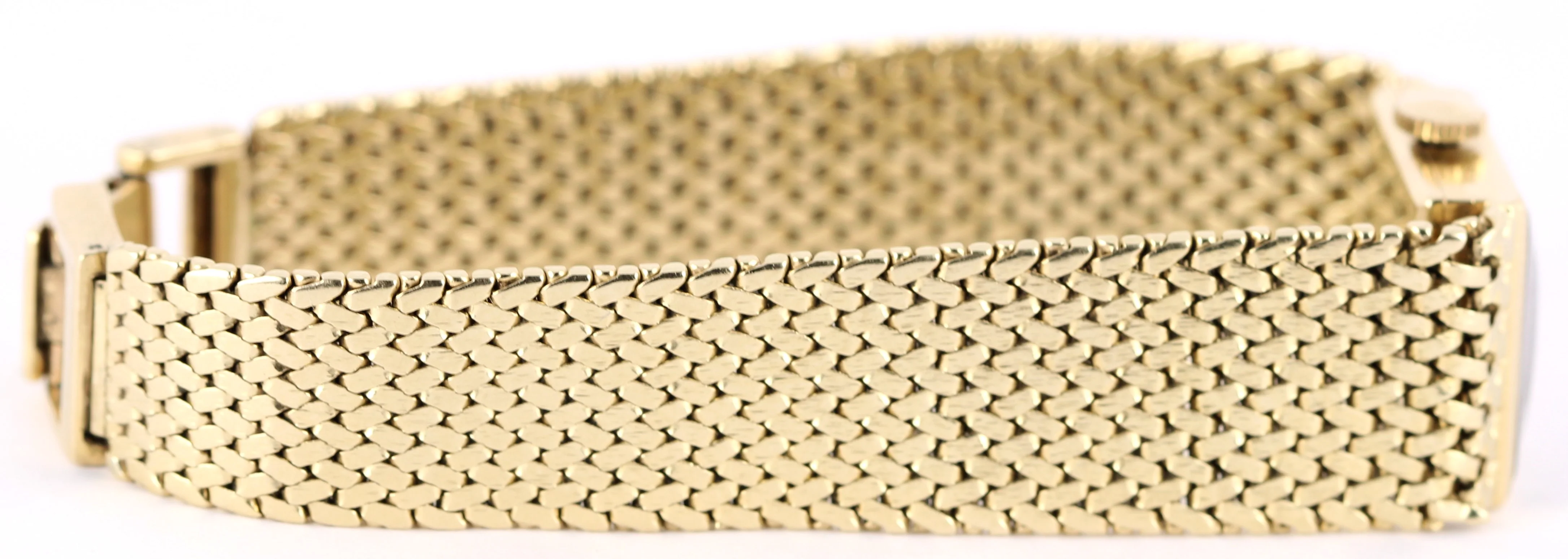 VINTAGE Rolex Cocktail Dress 14k Yellow Gold 30gr Textured Linen 15mmx17mm Watch - Image 8