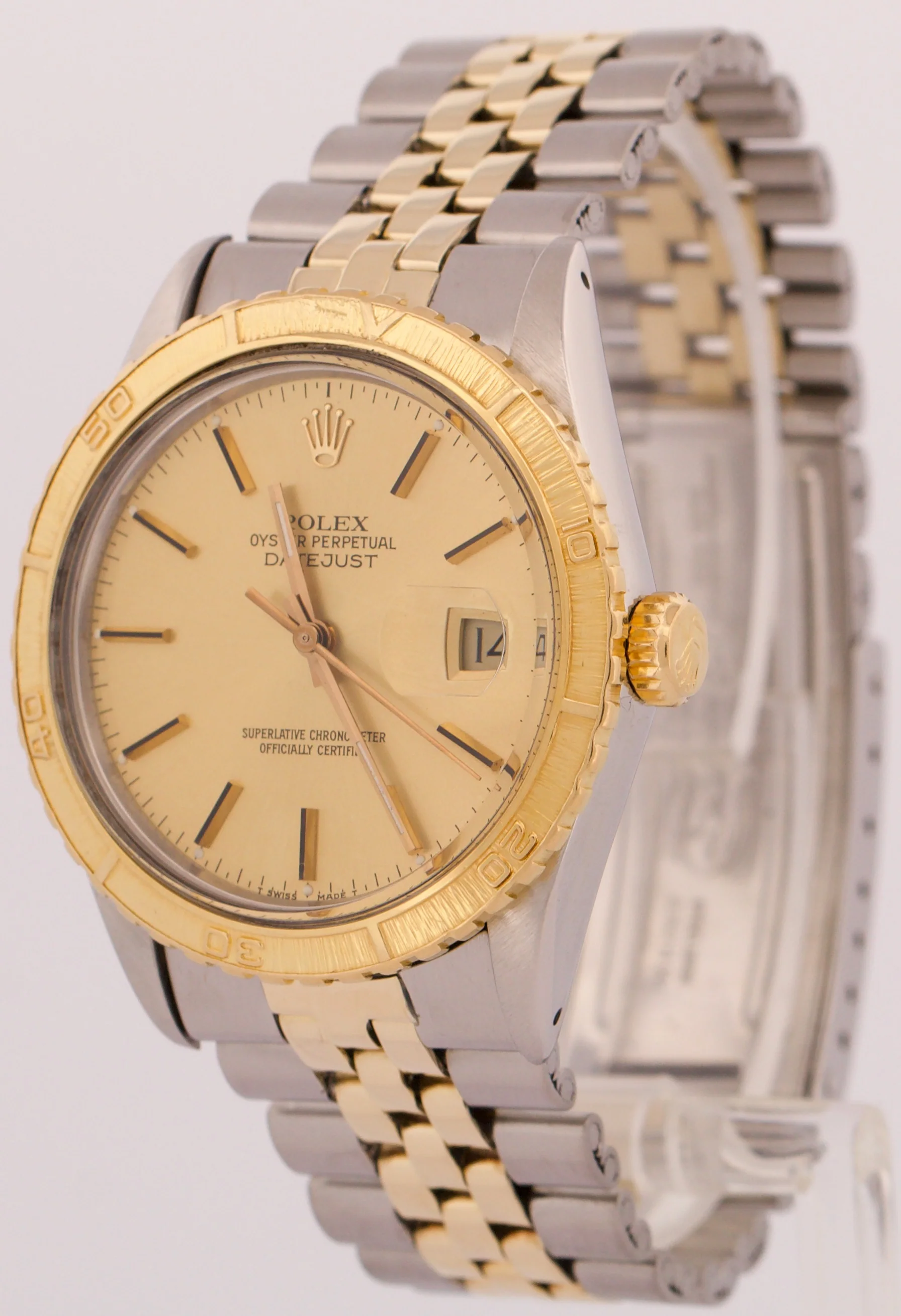 VINTAGE Rolex DateJust 36mm CHAMPAGNE Turn-O-Graph JUBILEE Steel 18K Gold 16253 - Image 3