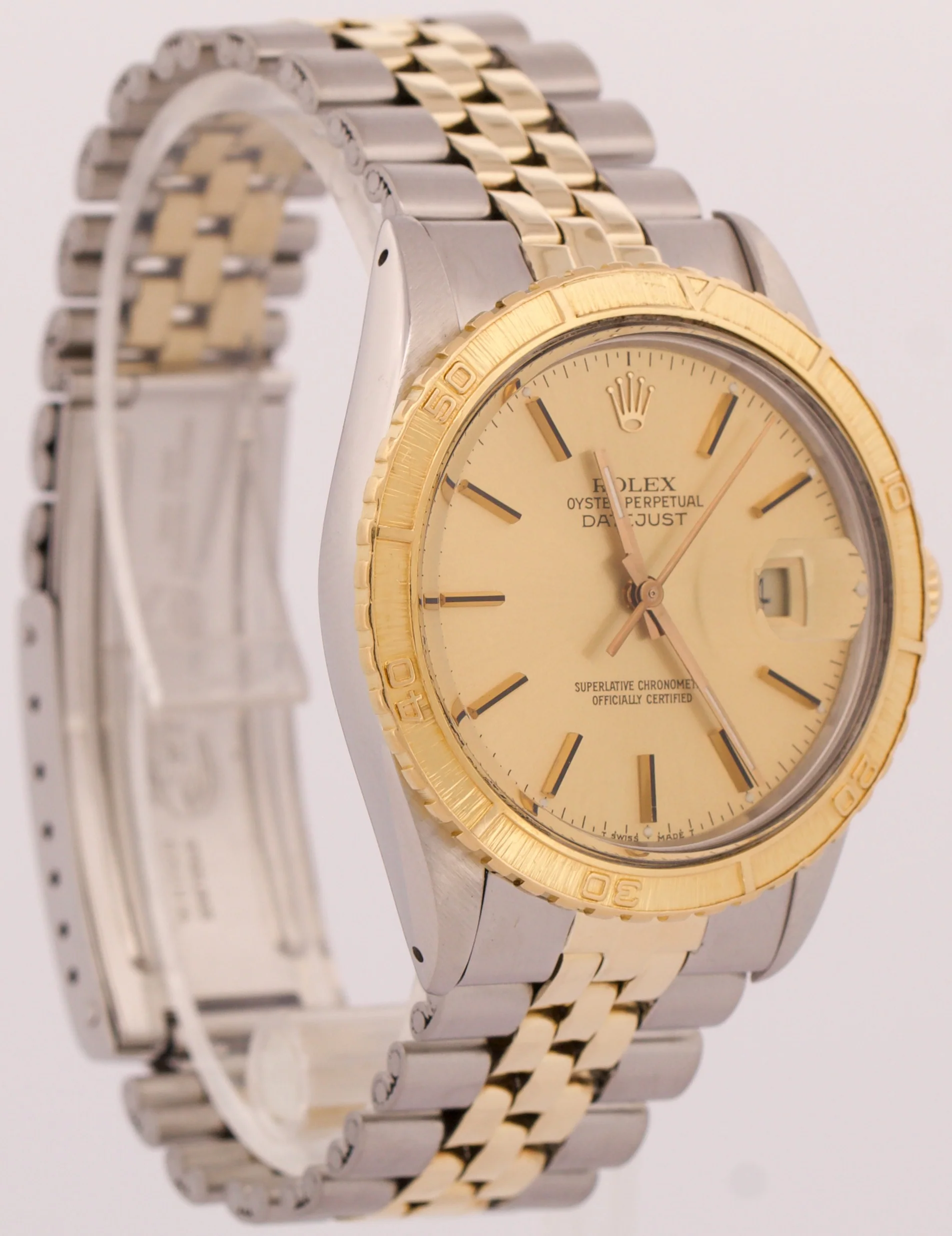 VINTAGE Rolex DateJust 36mm CHAMPAGNE Turn-O-Graph JUBILEE Steel 18K Gold 16253 - Image 4