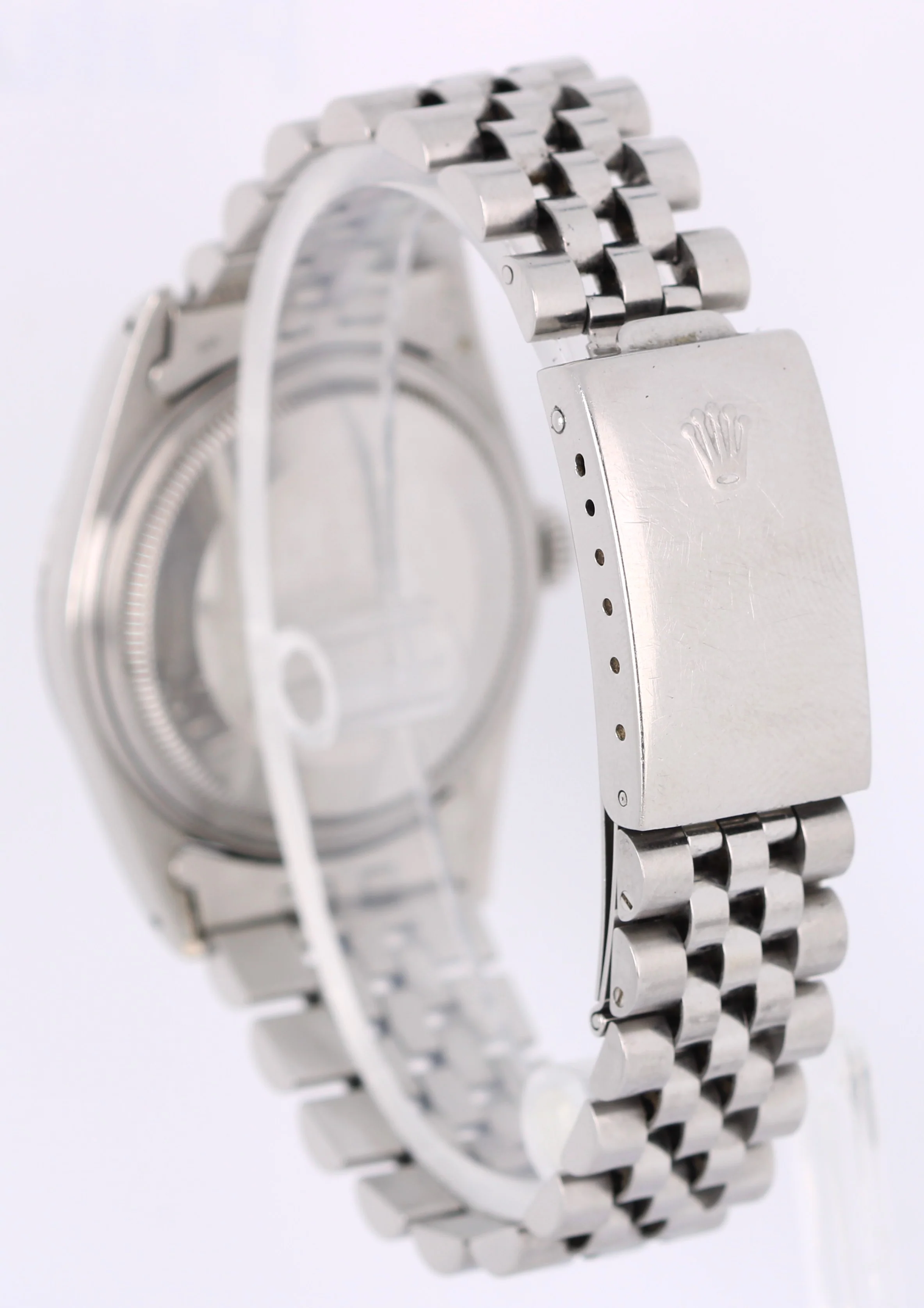 VINTAGE Rolex Datejust Stainless Steel Blue Pie Pan 36mm 1600 Jubilee Watch - Image 6