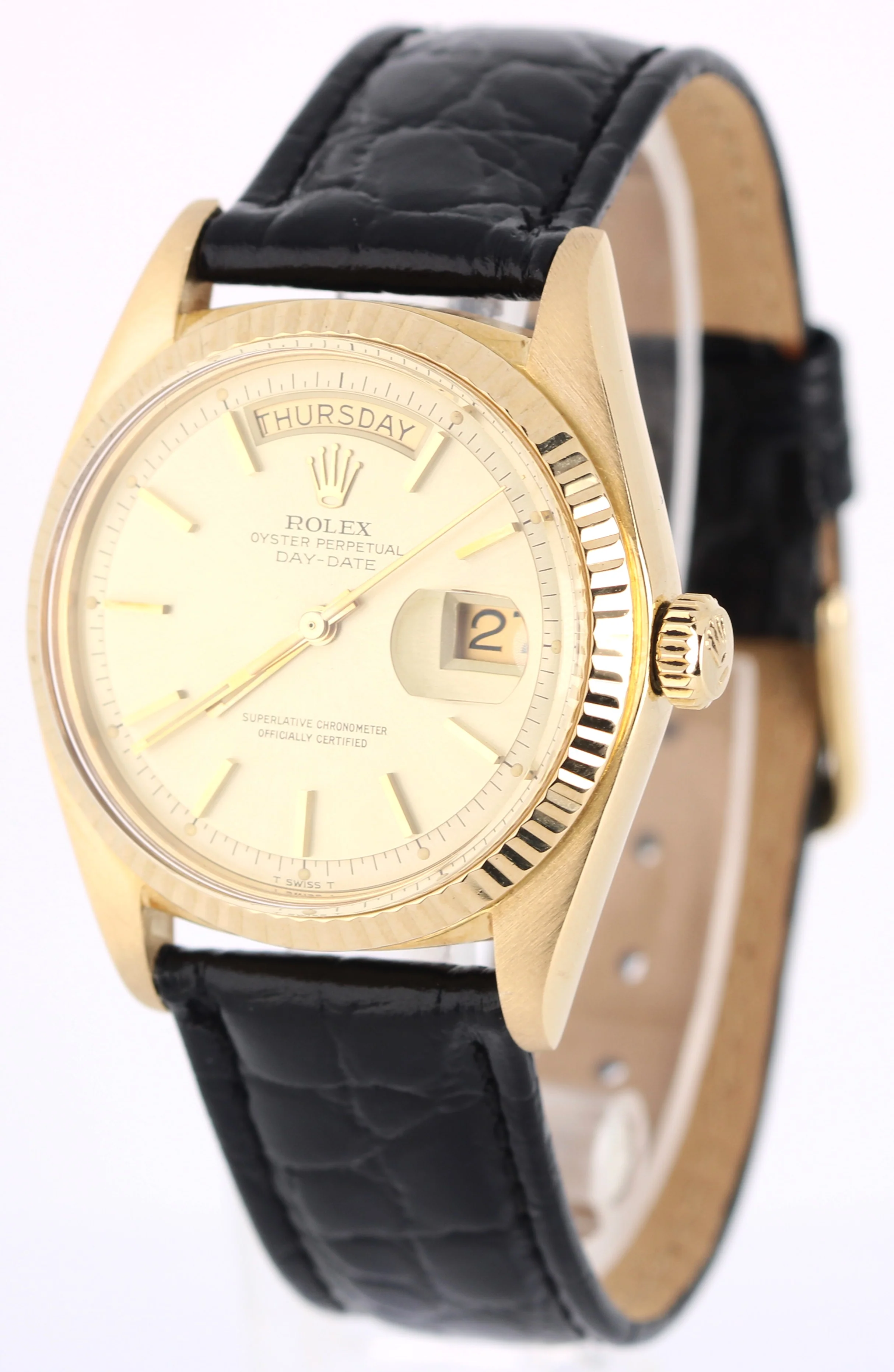 VINTAGE Rolex Day-Date 18k Yellow Gold Champagne 36mm 1803 Watch - Image 3