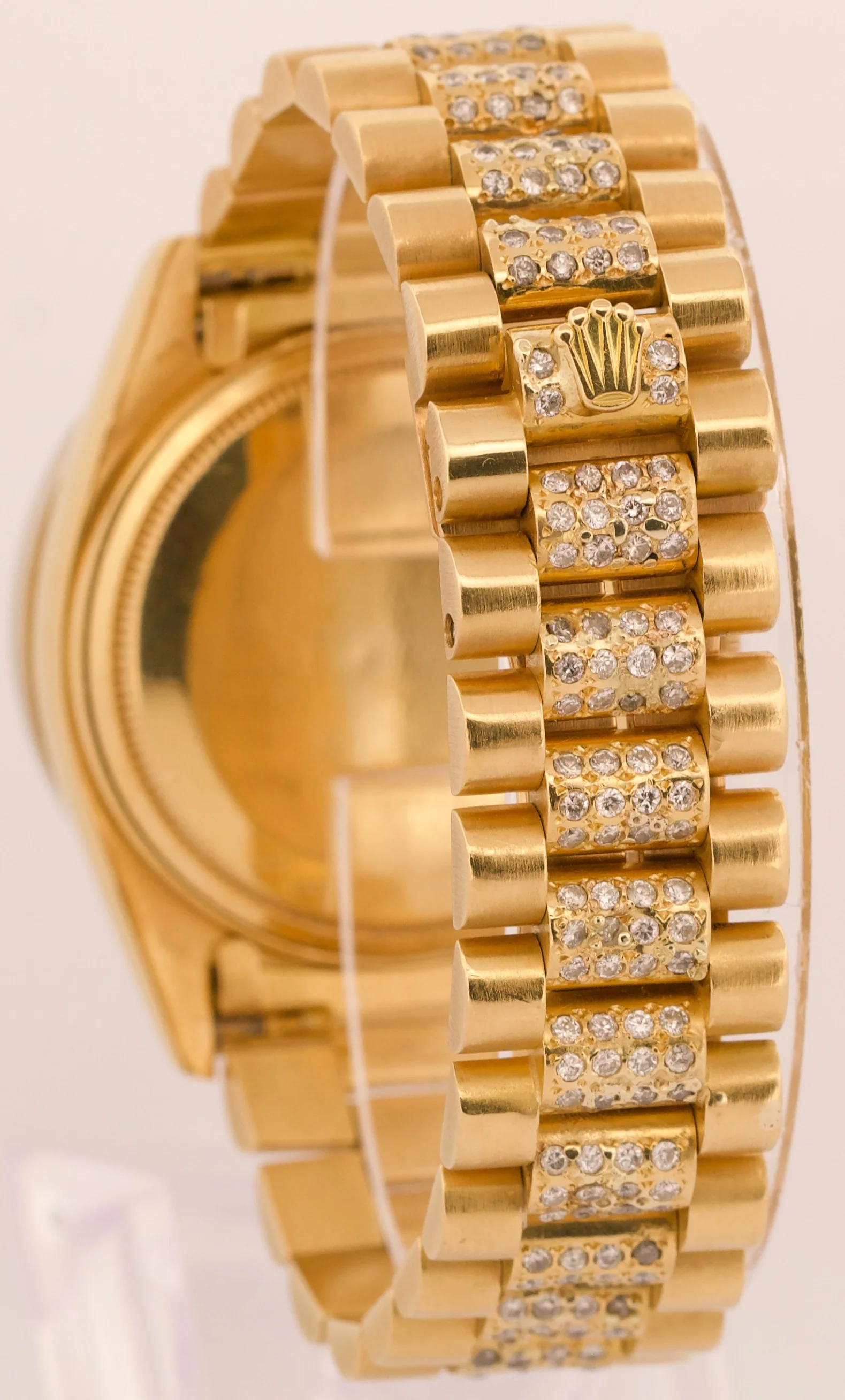VINTAGE Rolex Day-Date President 36mm DIAMOND PAVE 18K Yellow Gold Watch 18038 - Image 5