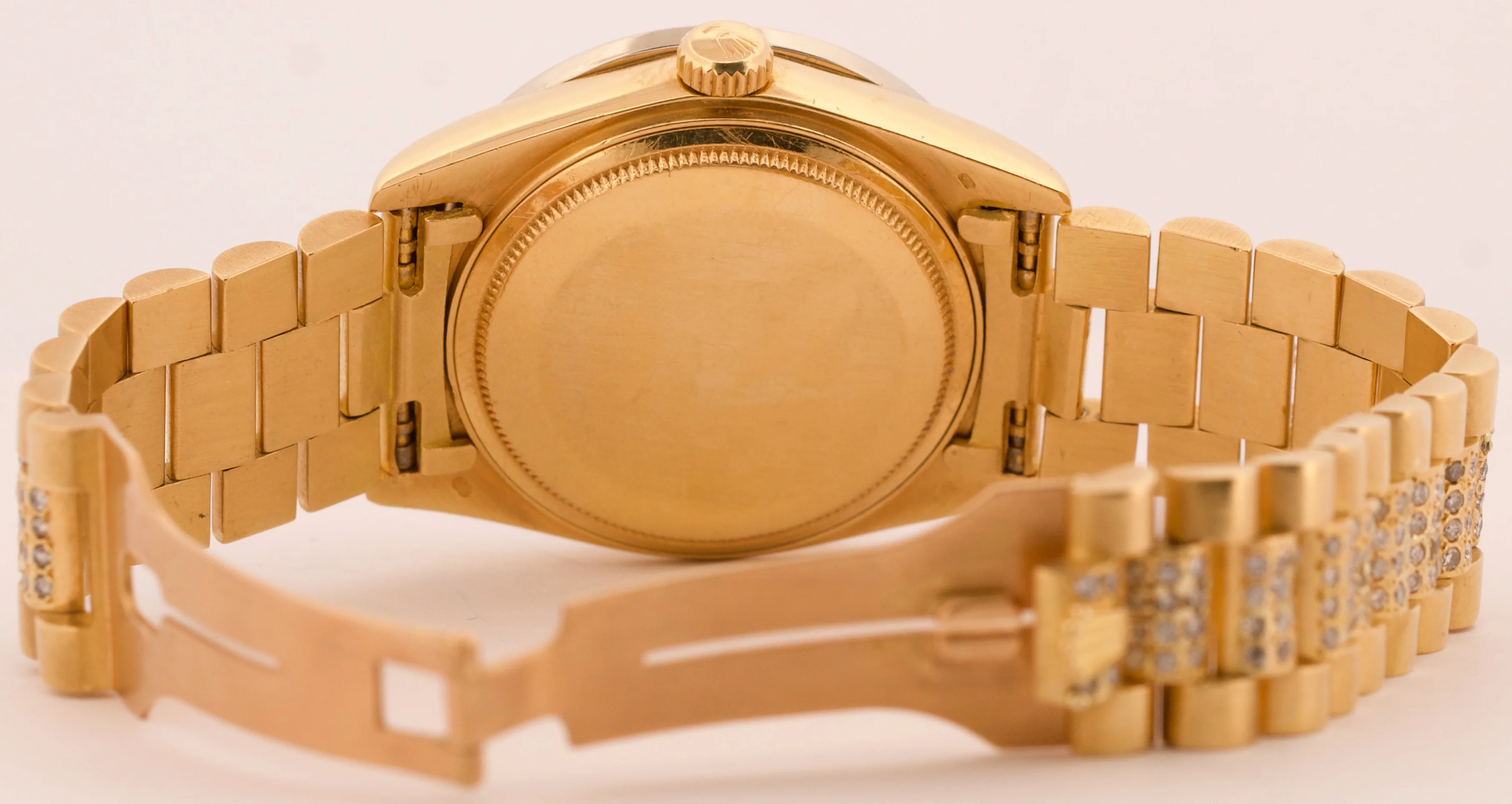 VINTAGE Rolex Day-Date President 36mm DIAMOND PAVE 18K Yellow Gold Watch 18038 - Image 9