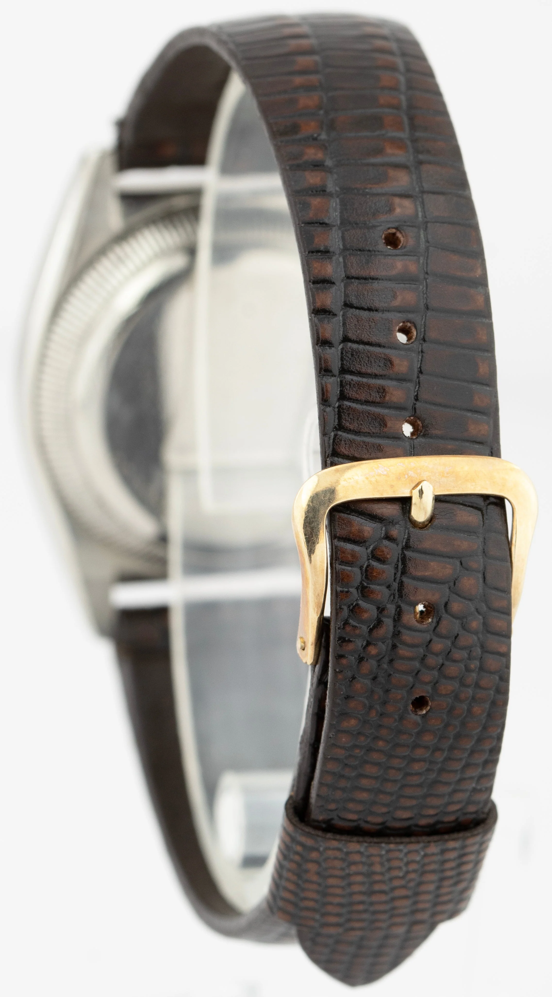 Vintage Rolex Oyster Perpetual Brown Stainless Steel Bubbleback 32mm Watch - Image 4