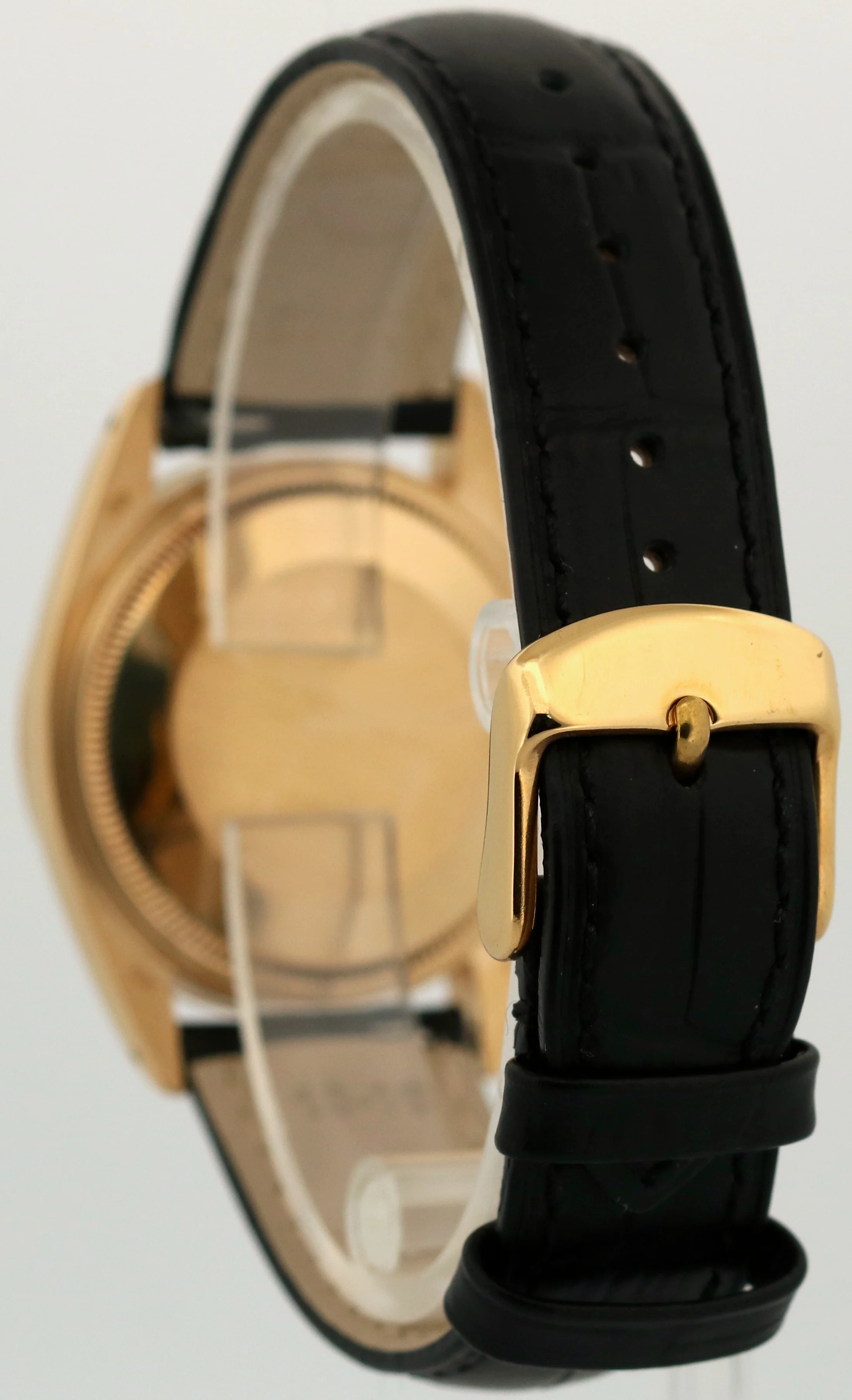 VINTAGE Rolex Oyster Perpetual Date 34mm WHITE BUCKLEY 18K Yellow Gold 1503 - Image 5