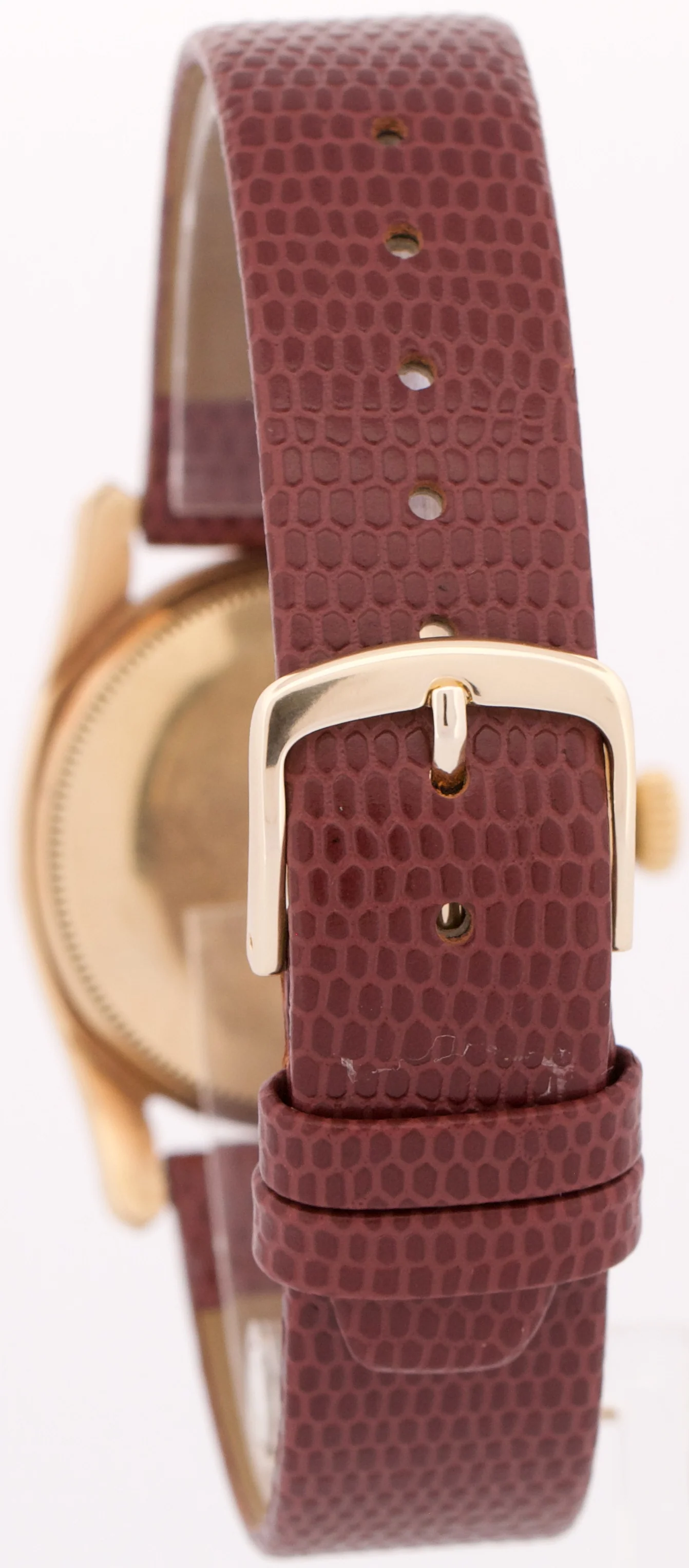 VINTAGE Rolex Oyster Perpetual IVORY HONEYCOMB 14K Yellow Gold BOMBAY 33mm 6090 - Image 5