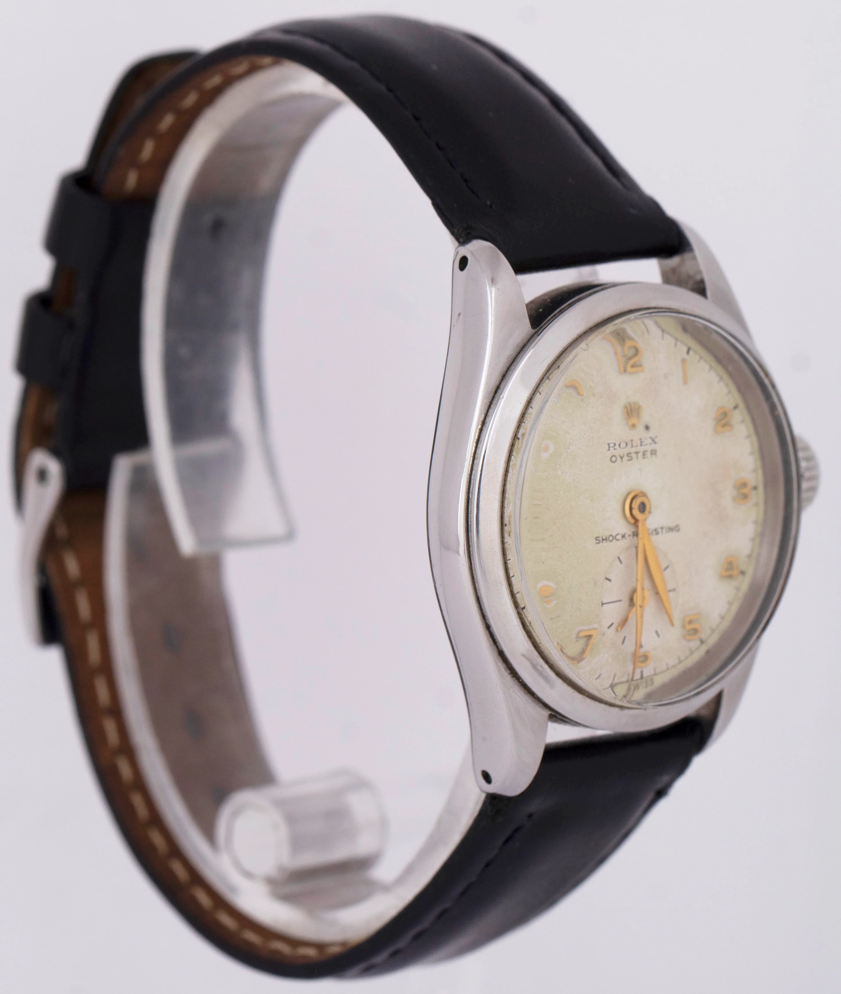 VINTAGE 1953 Rolex Oyster White 32mm Stainless Steel Manual Wind 6244 Watch - Image 3
