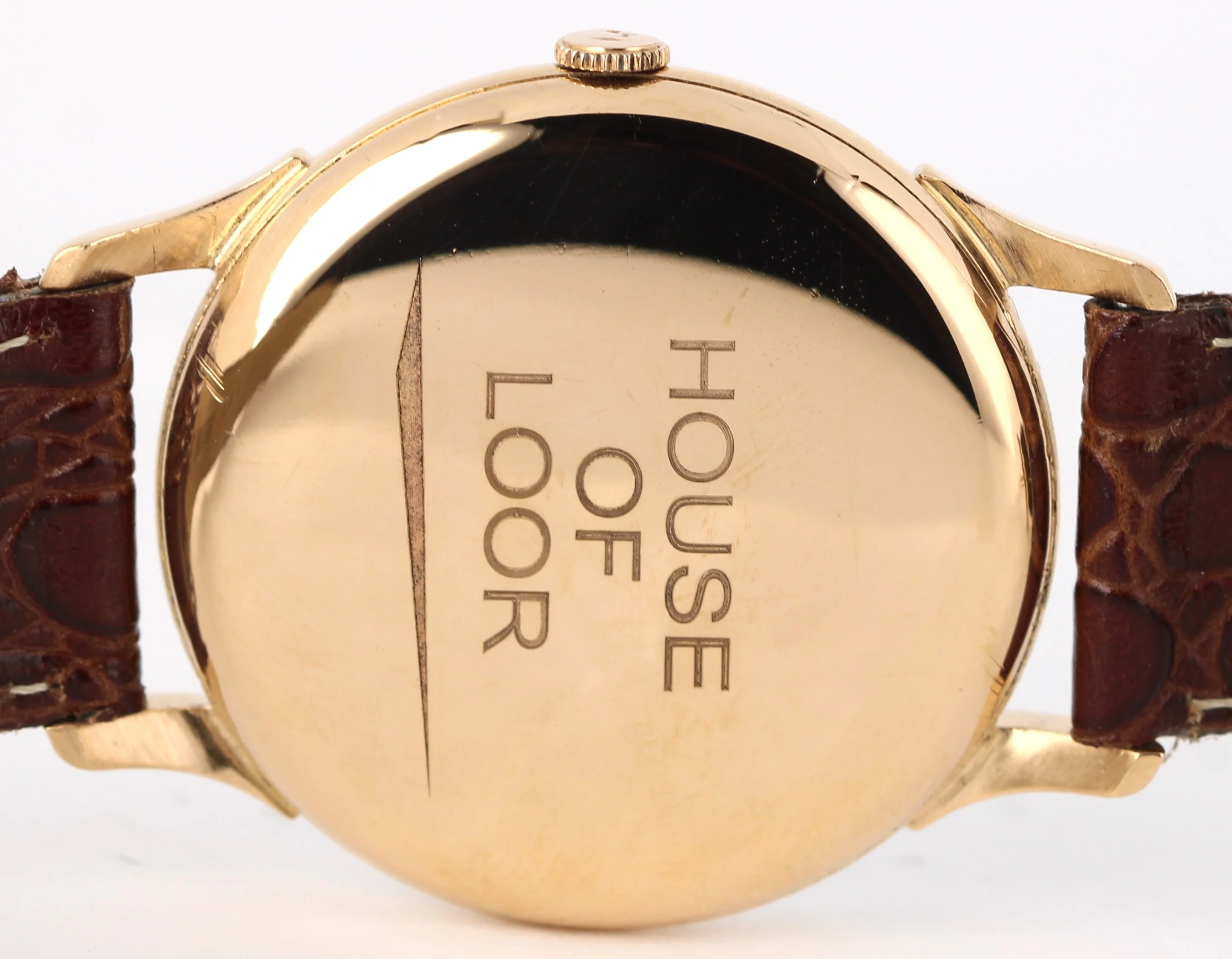 VINTAGE Rolex Precision 18k Rose Gold Silver 35mm Brown Leather Dress Watch - Image 9