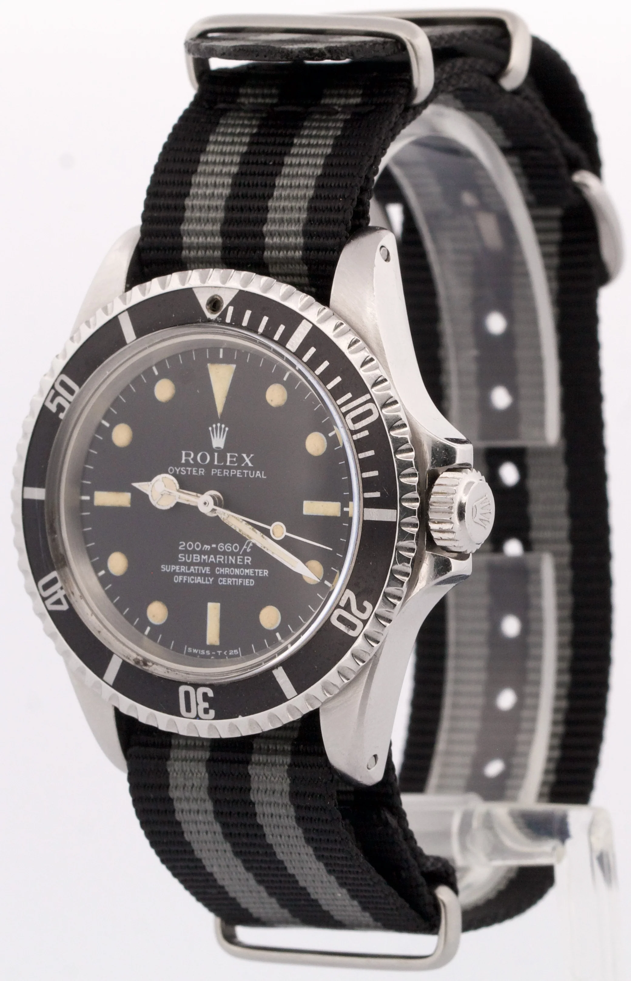 VINTAGE Rolex Submariner Black METERS FIRST Patina Stainless NEAT FONT 40mm 5512 - Image 3