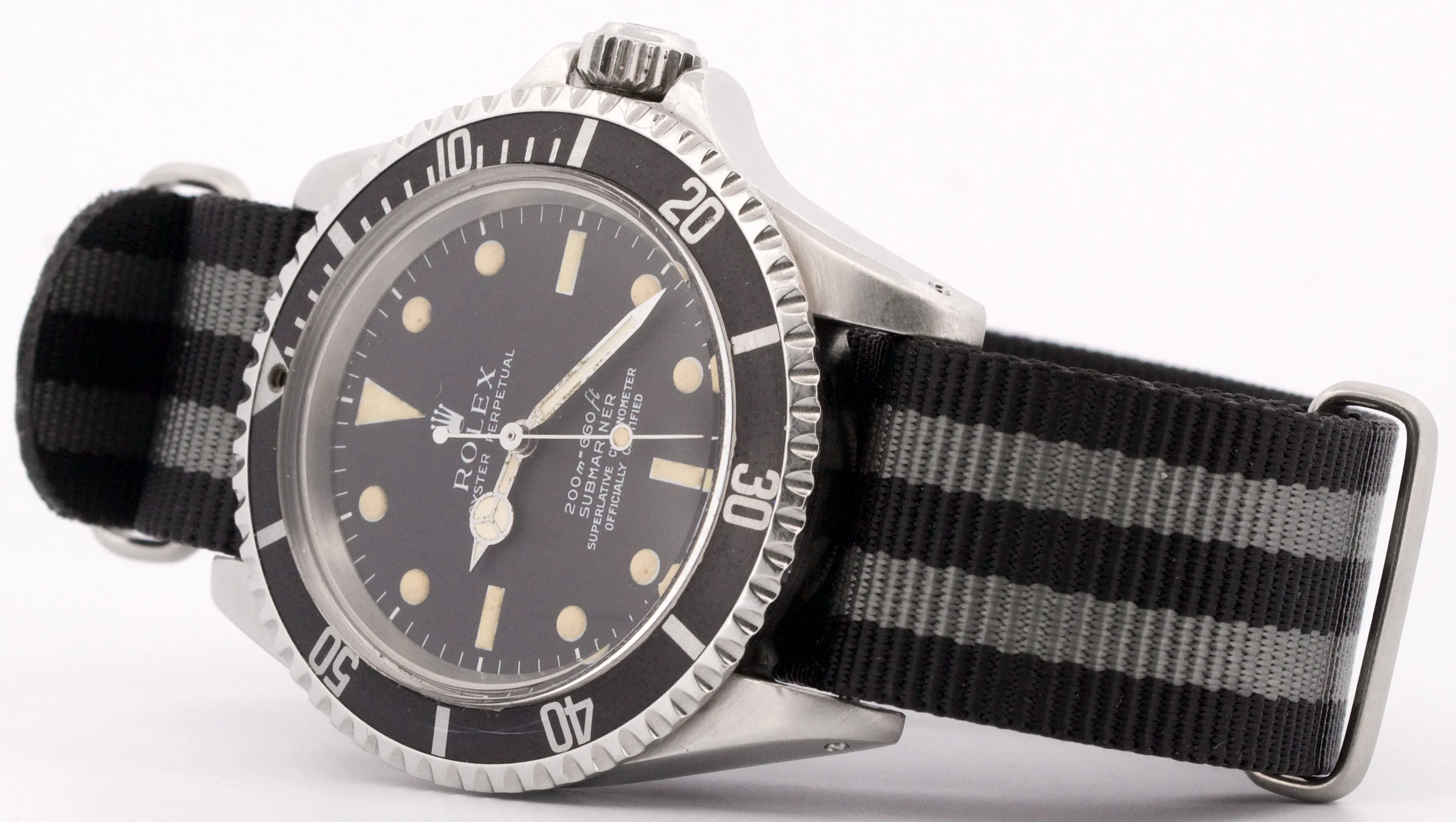VINTAGE Rolex Submariner Black METERS FIRST Patina Stainless NEAT FONT 40mm 5512 - Image 9
