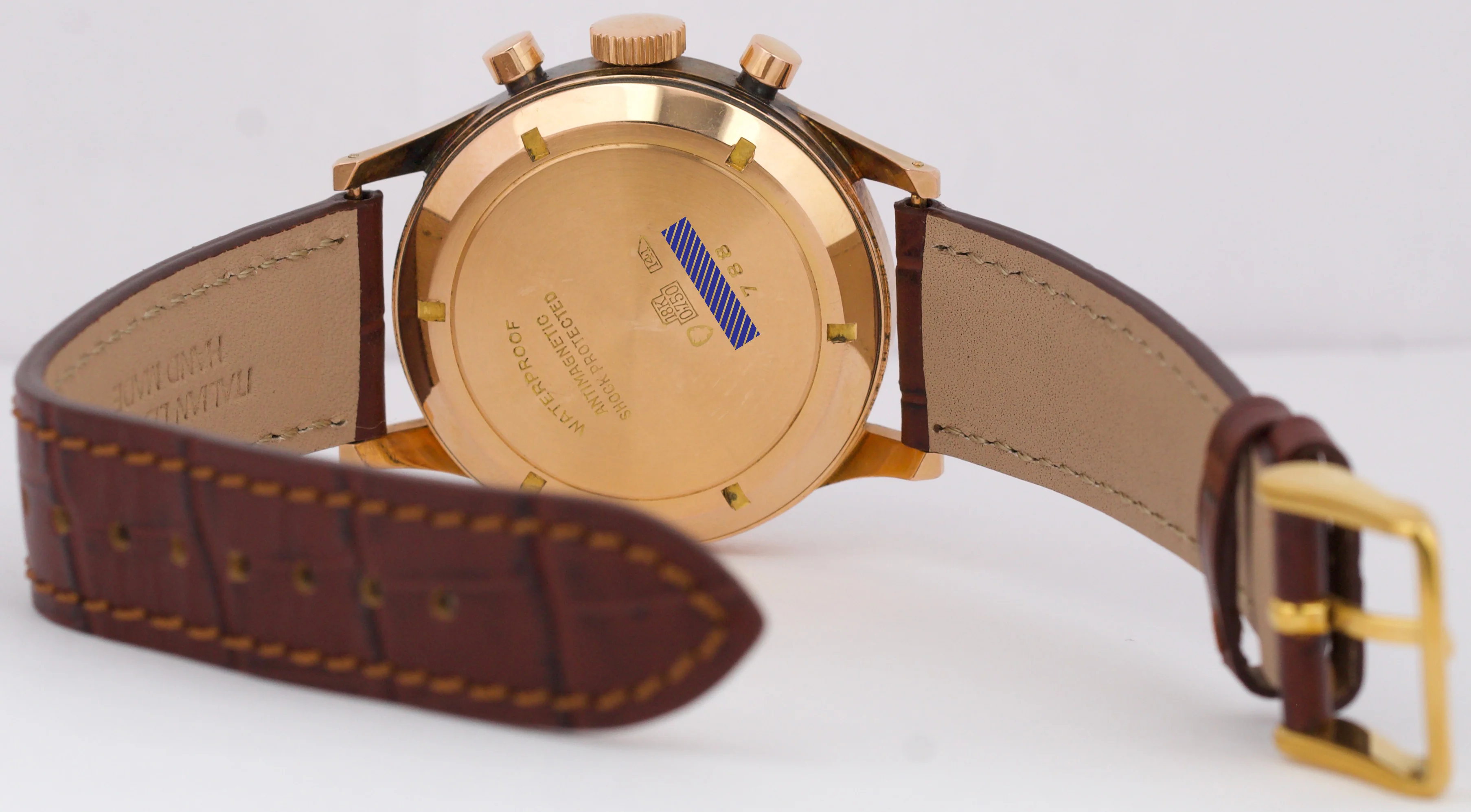 VINTAGE UNPOLISHED Breitling 788 Premier Chronograph 18K Rose Gold Leather 36mm - Image 7