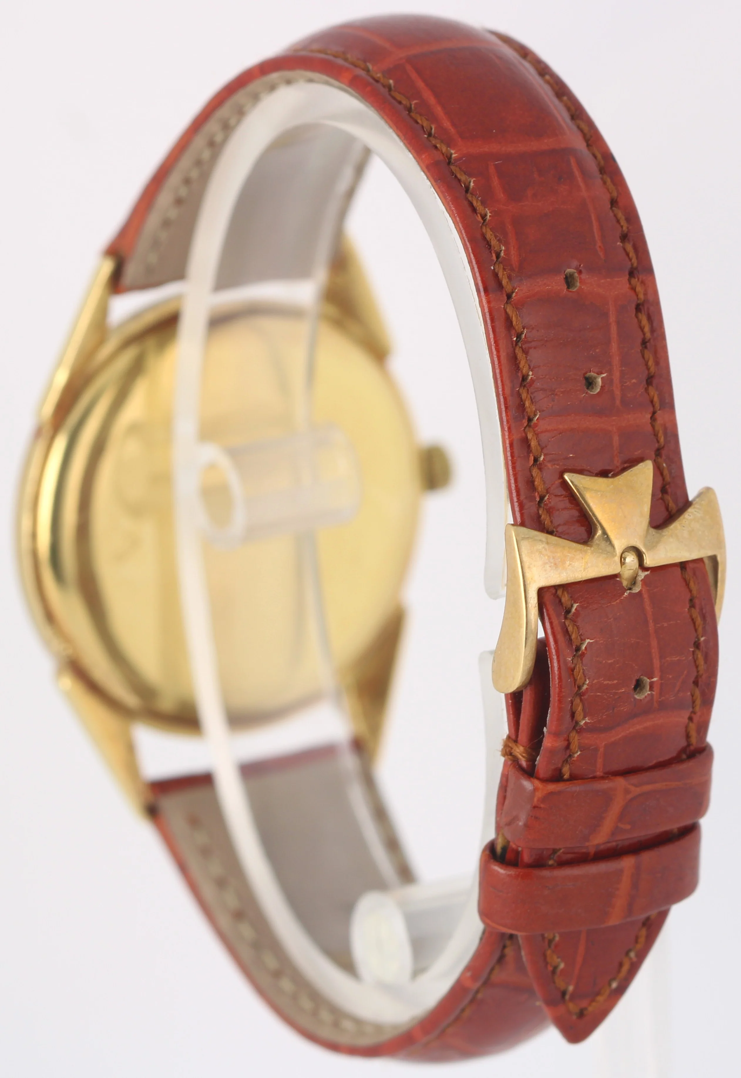 VINTAGE Vacheron Constantin 18k Yellow Gold Silver 33mm 4752 Leather Watch - Image 6