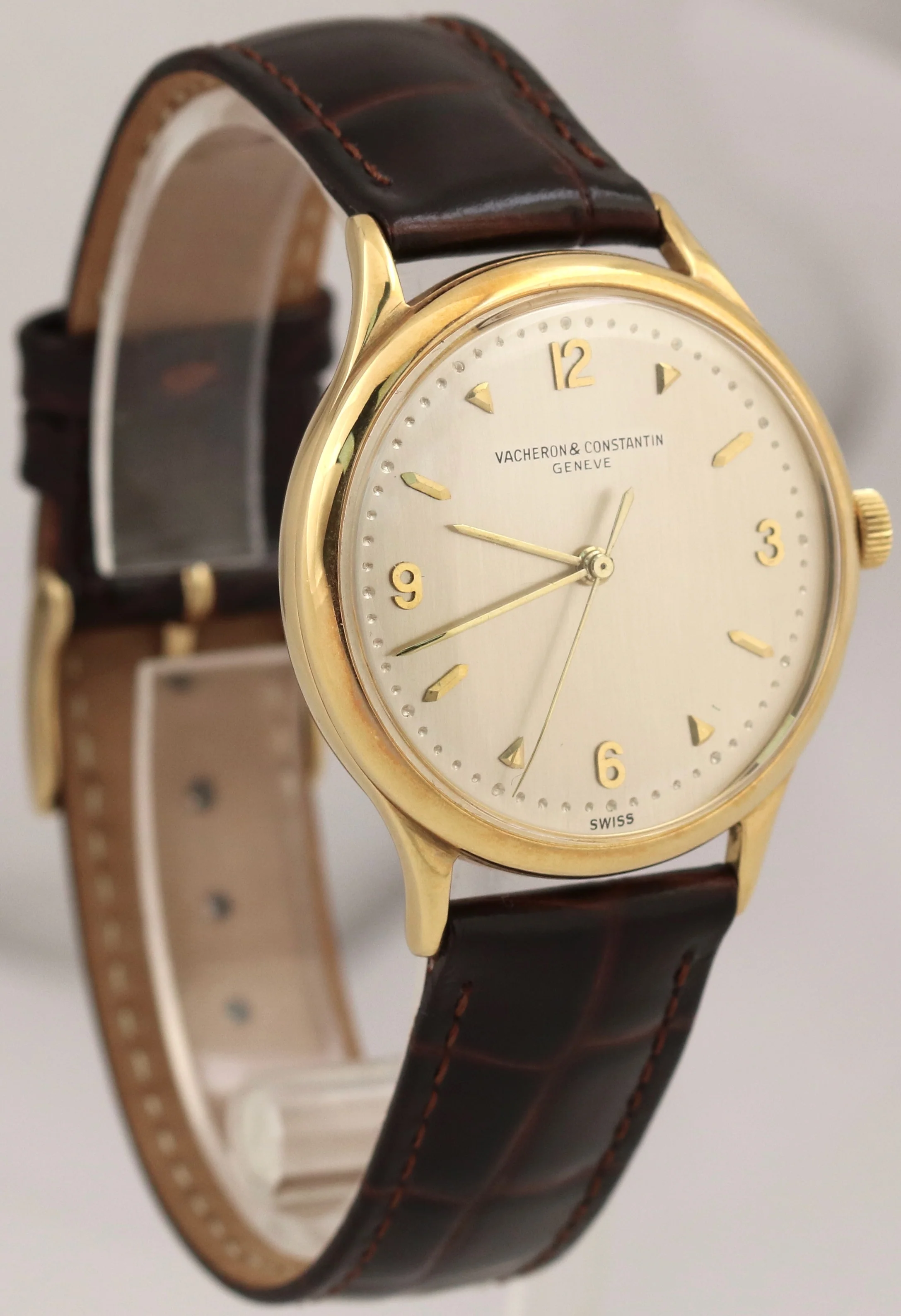 VINTAGE Vacheron Constantin Patrimony SILVER 18K Yellow Gold 35mm P454/5B Watch - Image 3