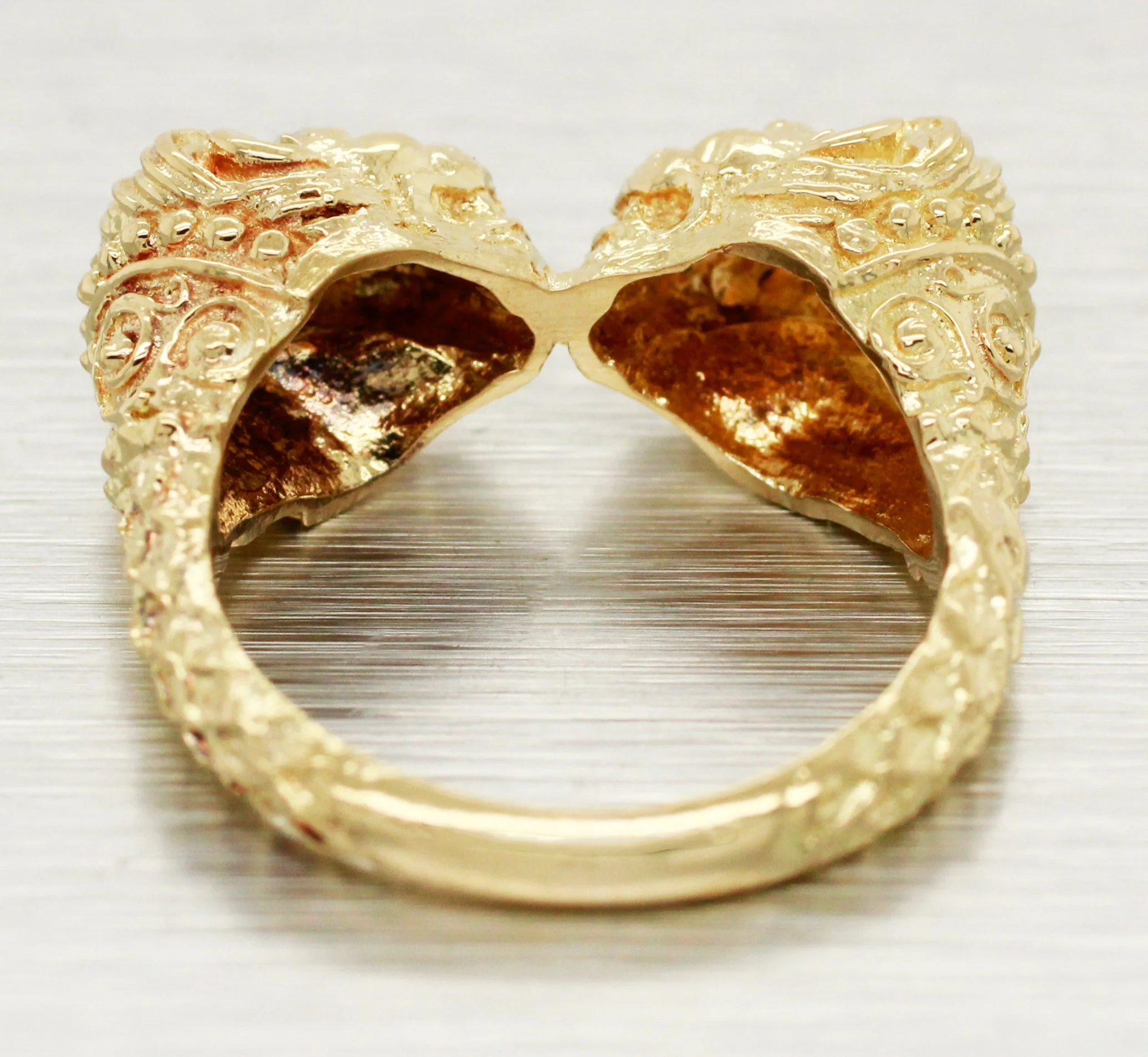 Zolotas Heritage Double Lion Head Ring - Solid 18k Yellow Gold - Size 5.50 - Image 6
